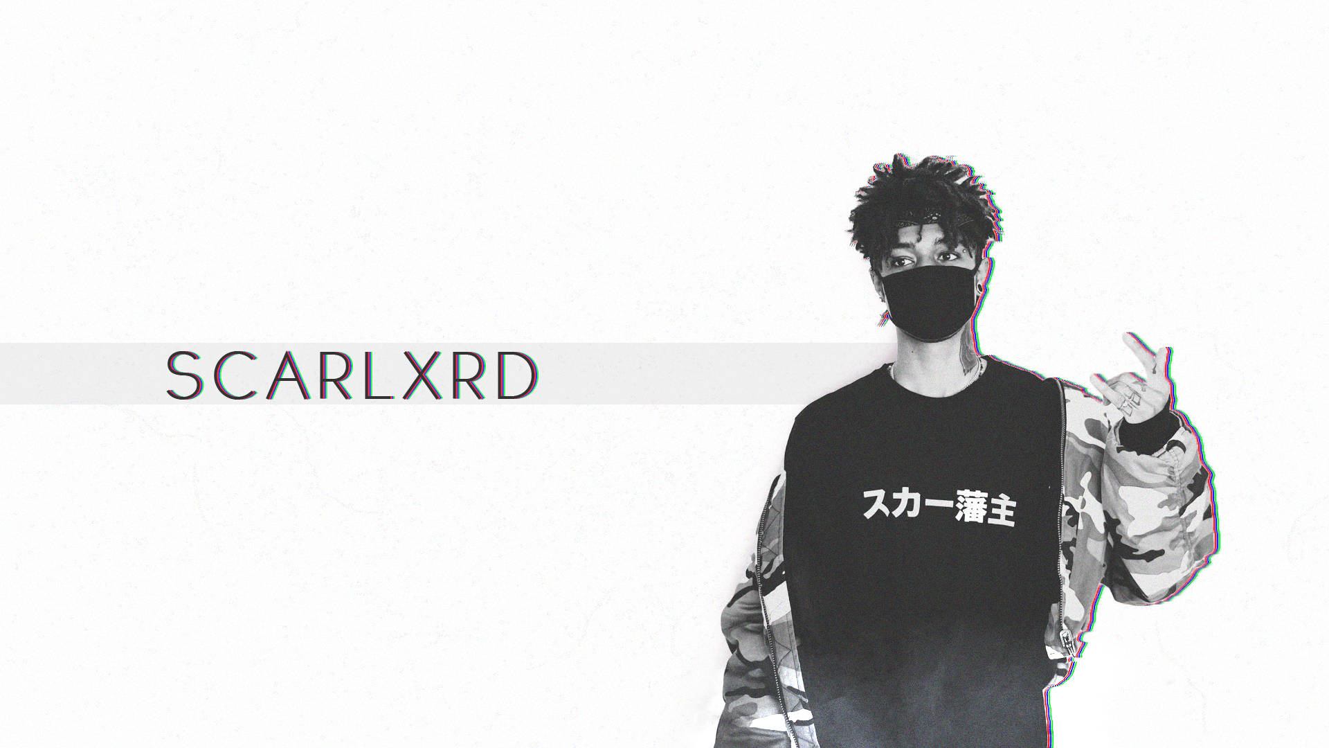 Scarlxrd, black mask, camo jacket, Full HD Desktop Wallpaper