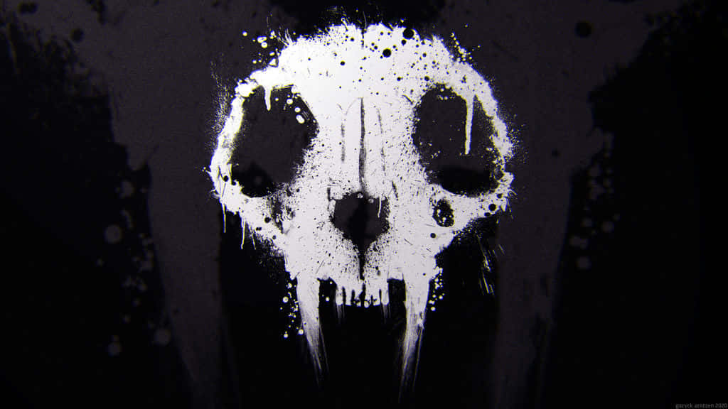 stark white splattered skull, dripping paint, dark textured background, SD Desktop Wallpaper