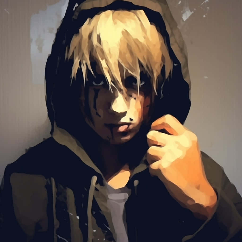 grunge aesthetic, anime boy, blonde hair, SD Desktop Wallpaper