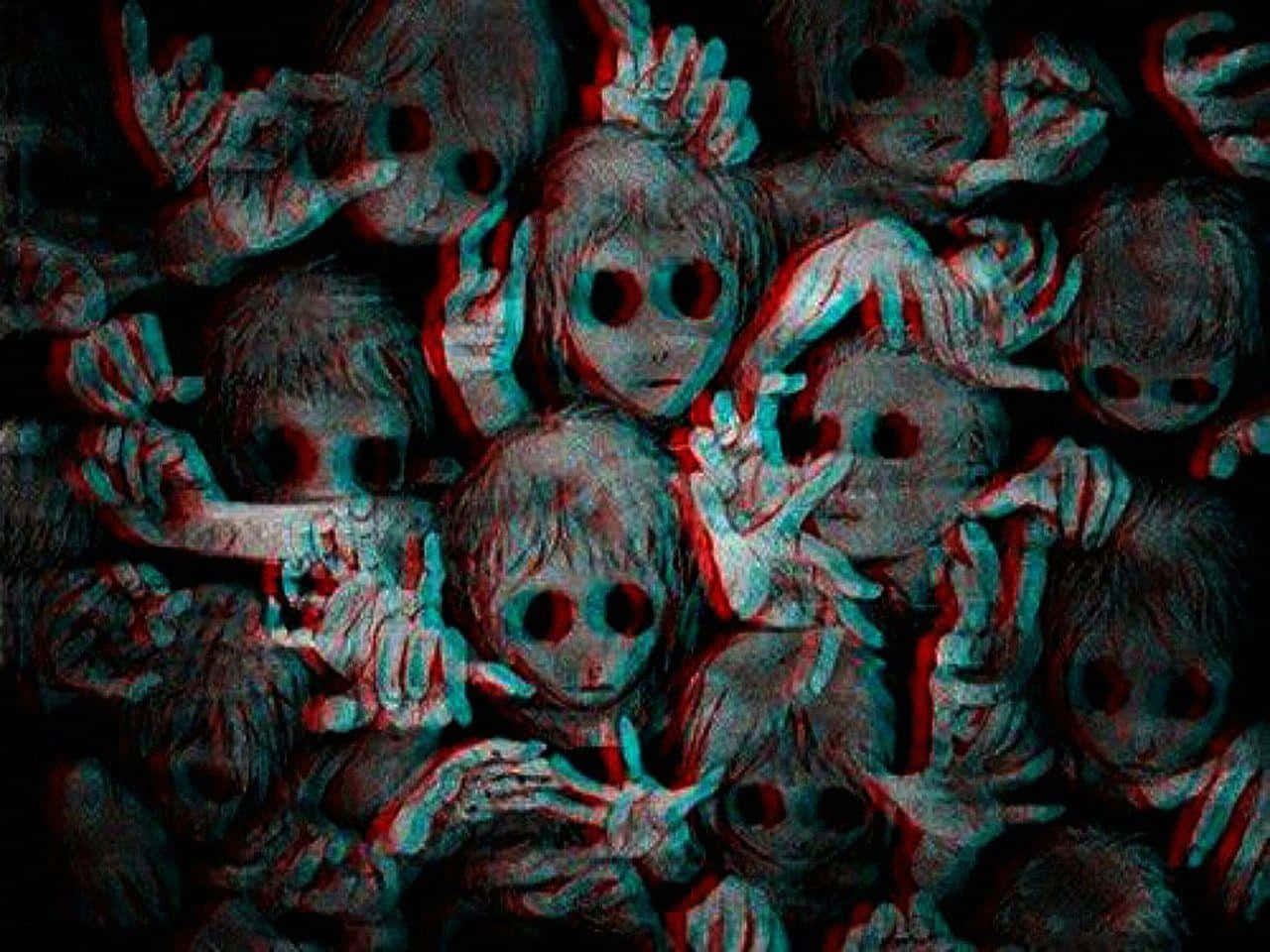 Scary Anime Kids With No Eyes, hollow eyes, outstretched hands, HD Desktop Wallpaper