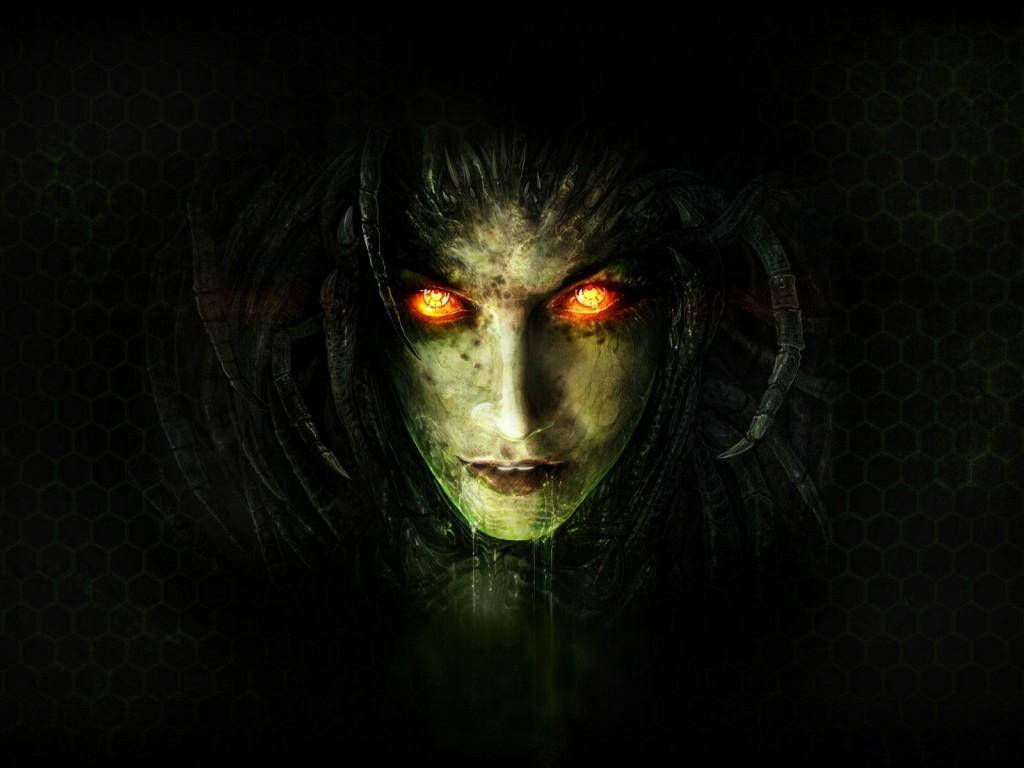 Scary Face, yellow eyes, glowing red eyes, SD Desktop Wallpaper