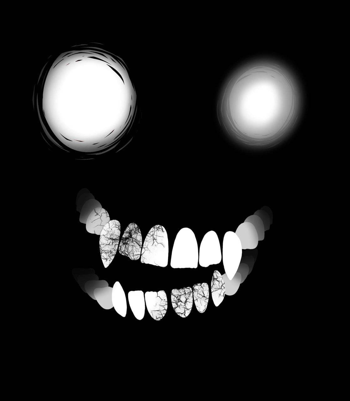 Scary Face, teeth, blank eyes, HD Phone Wallpaper