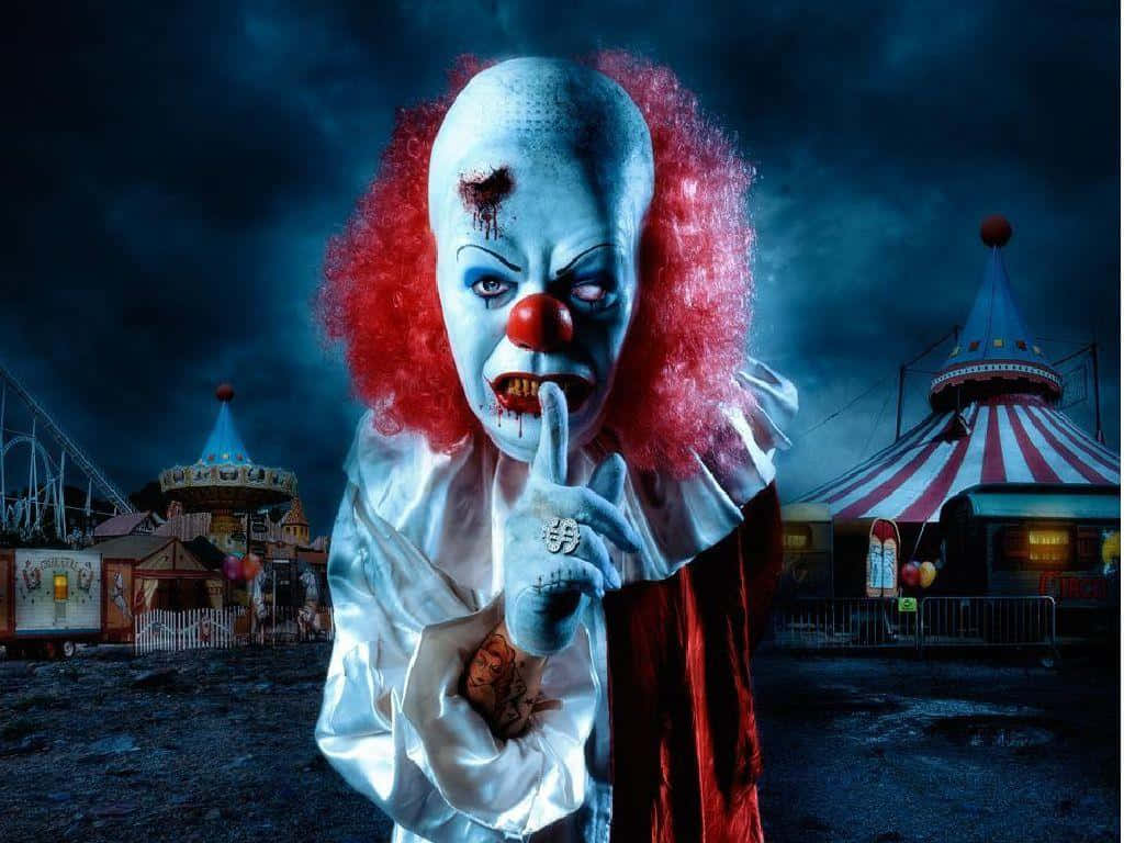 Scary Halloween Desktop, clown, red hair, SD Desktop Wallpaper