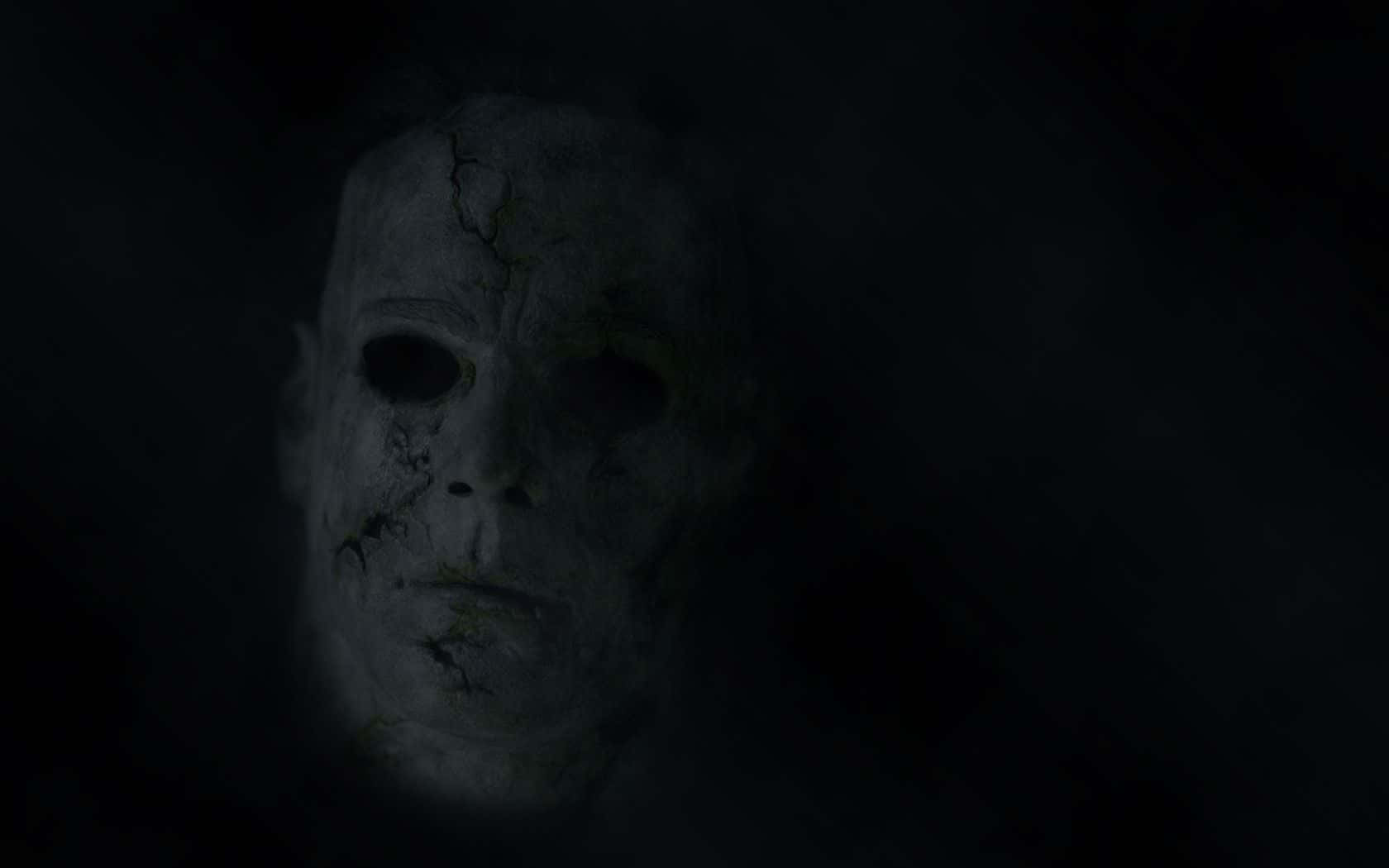 scary halloween desktop, halloween mask, cracked white mask, HD Desktop Wallpaper