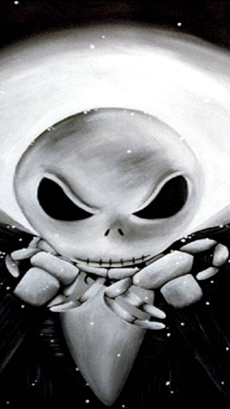 Scary Halloween iPhone, skeletal character, stitched grin, HD Phone Wallpaper