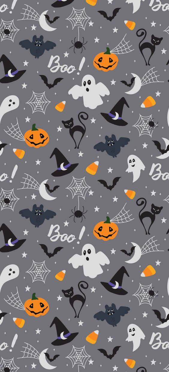 Halloween, ghosts, bats, SD Phone Wallpaper