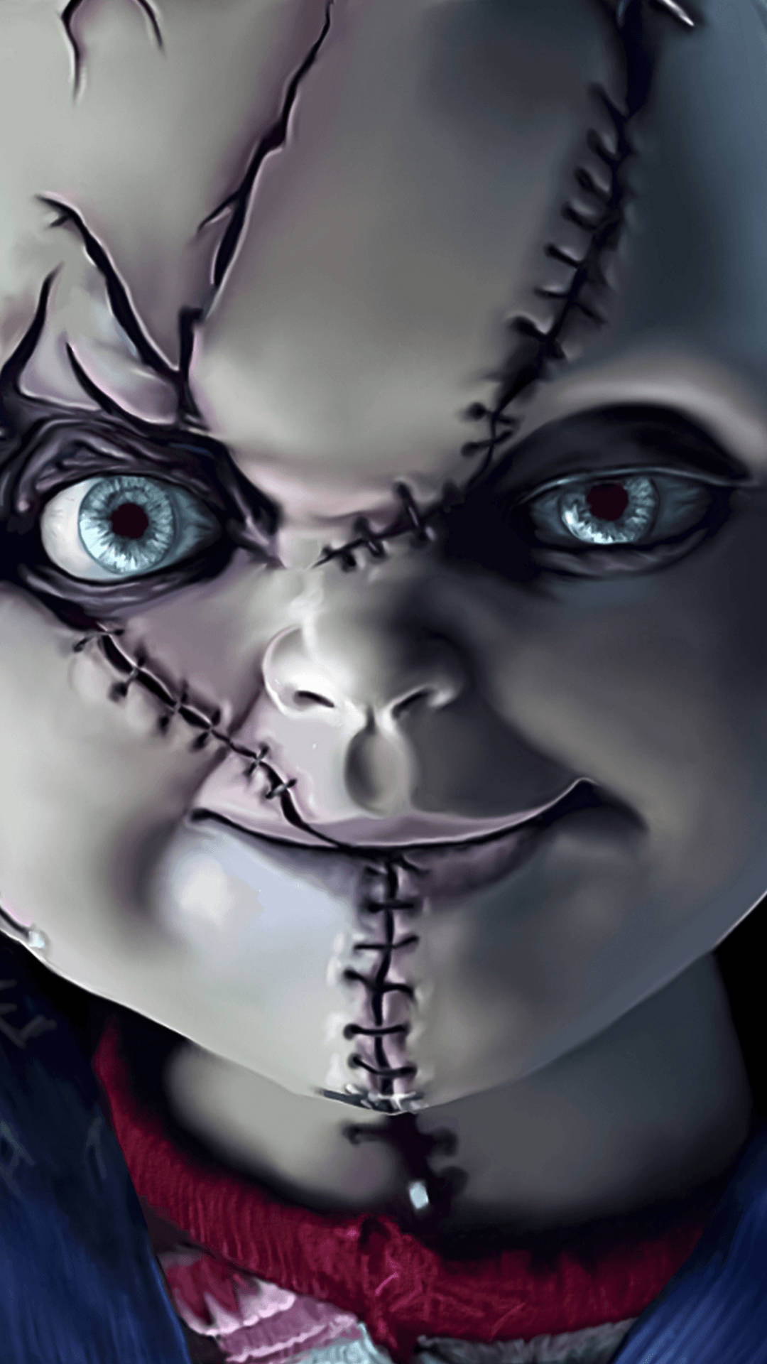 scary iphone, glowing blue eyes, sinister grin, Full HD Phone Wallpaper