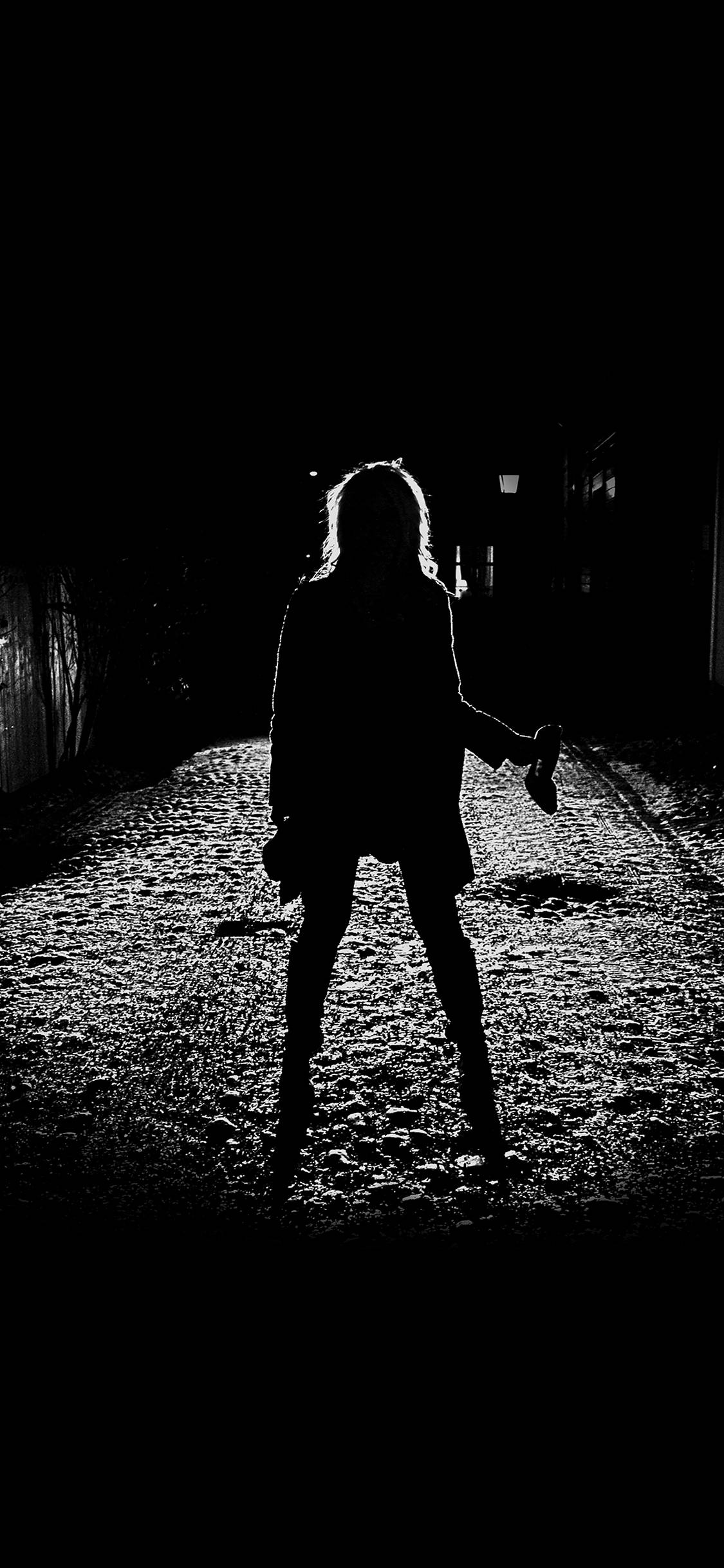 iPhone, silhouette, alleyway, Full HD Phone Wallpaper
