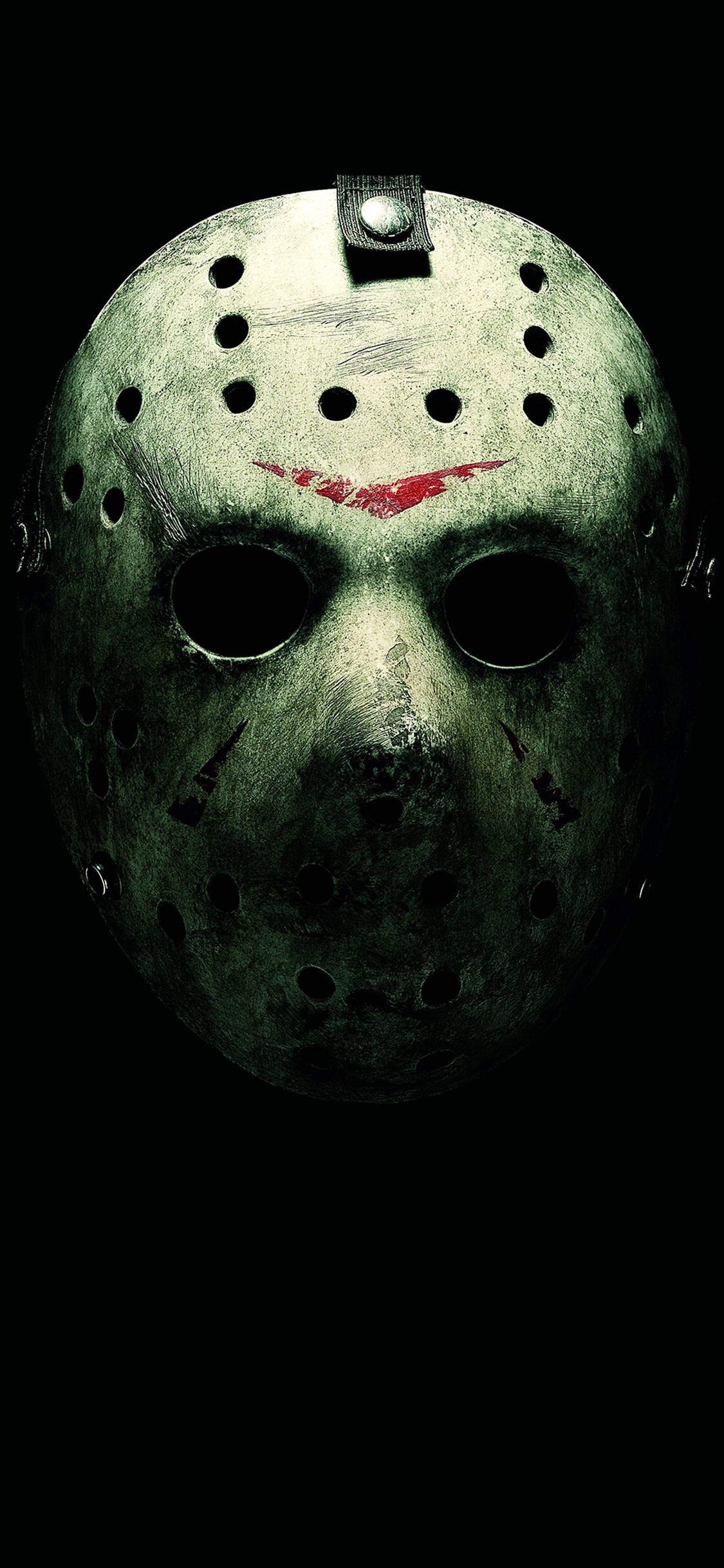 Scary iPhone, hockey mask, red slash marks, Full HD Phone Wallpaper