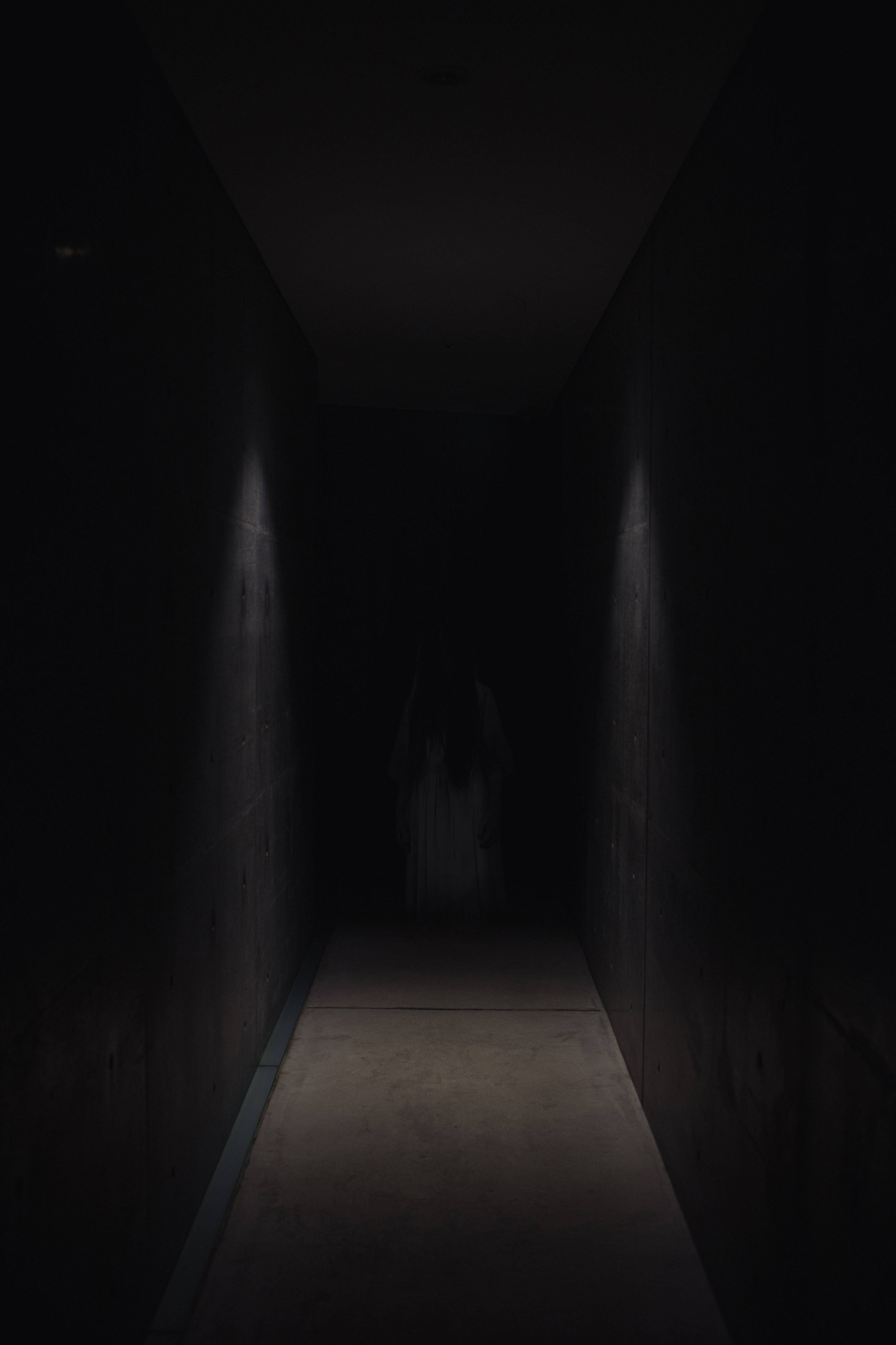 Scary iPhone, ghostly figure, white dress, 5K Phone Wallpaper
