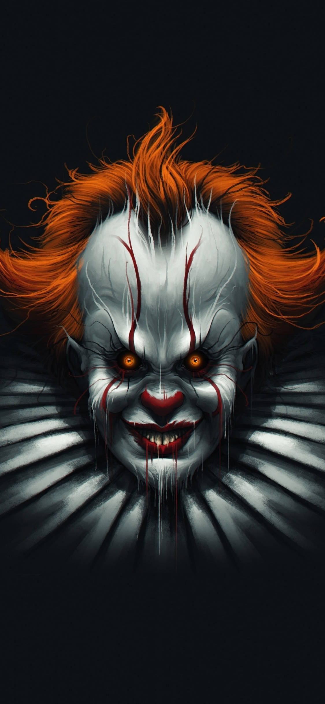 Scary iPhone, clown, wild orange hair, Full HD Phone Wallpaper
