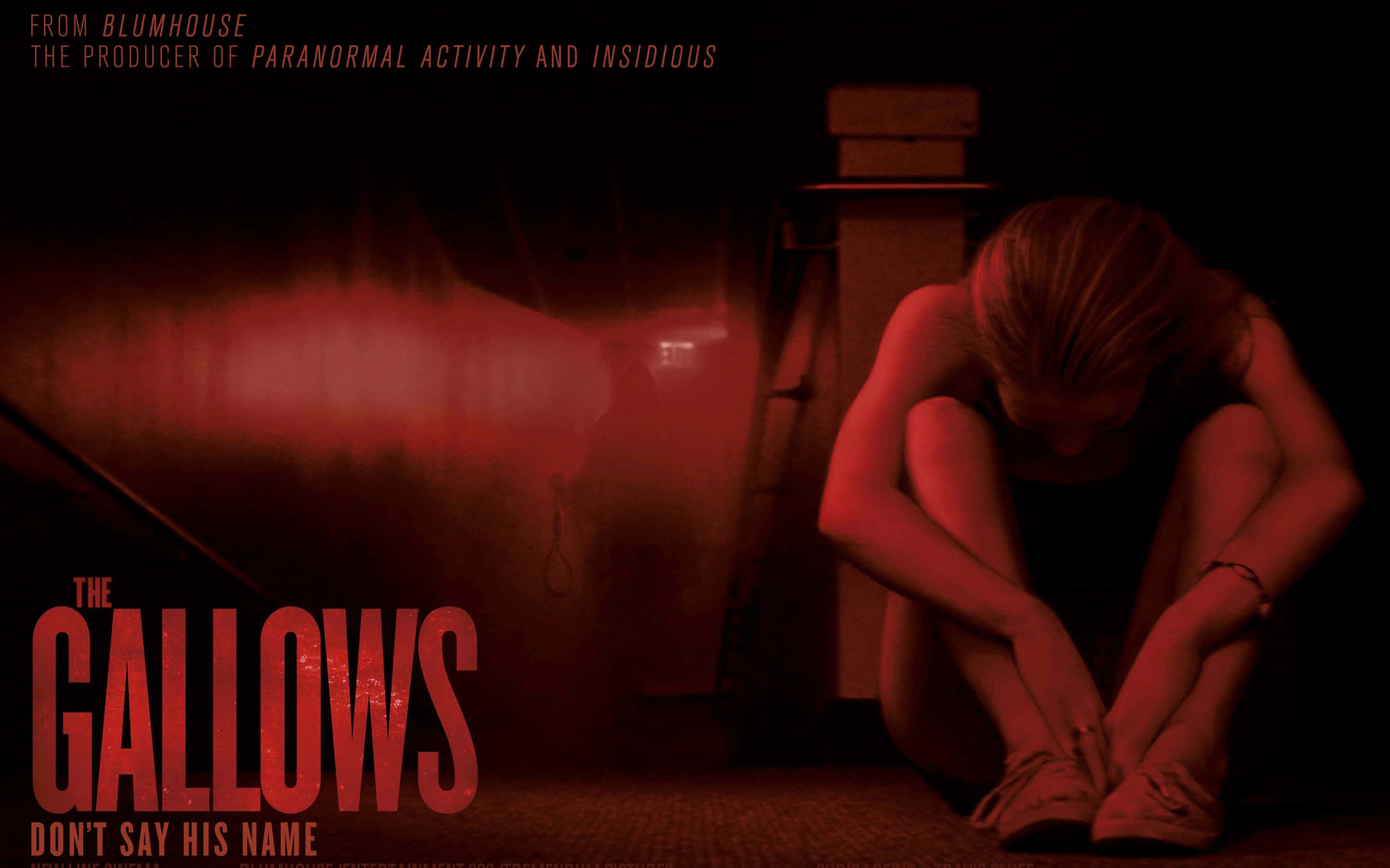 scary movies, dim red-lit room, ghostly figure, 2K Desktop Wallpaper