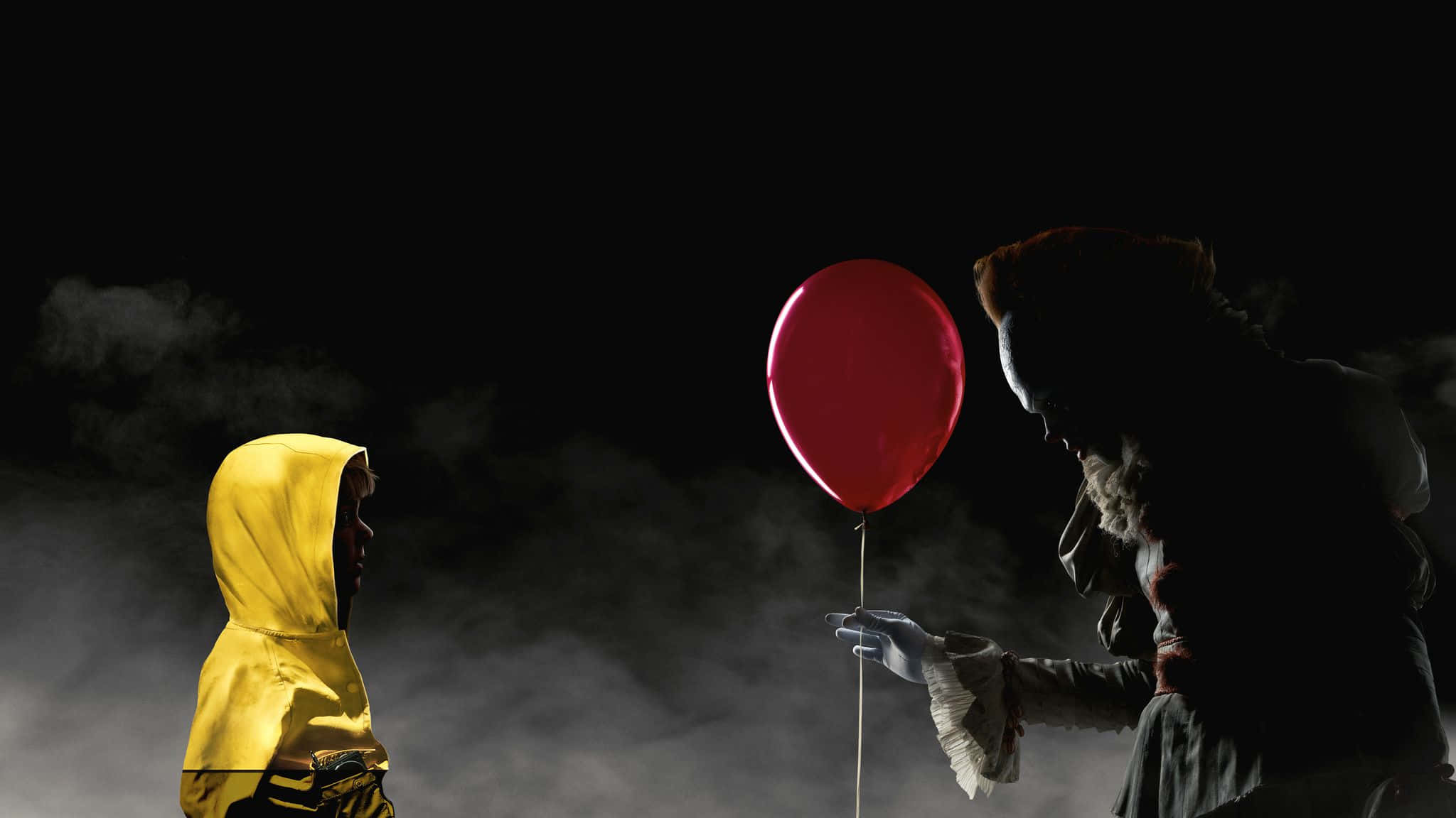 scary movies, clown, red balloon, Full HD Desktop Wallpaper