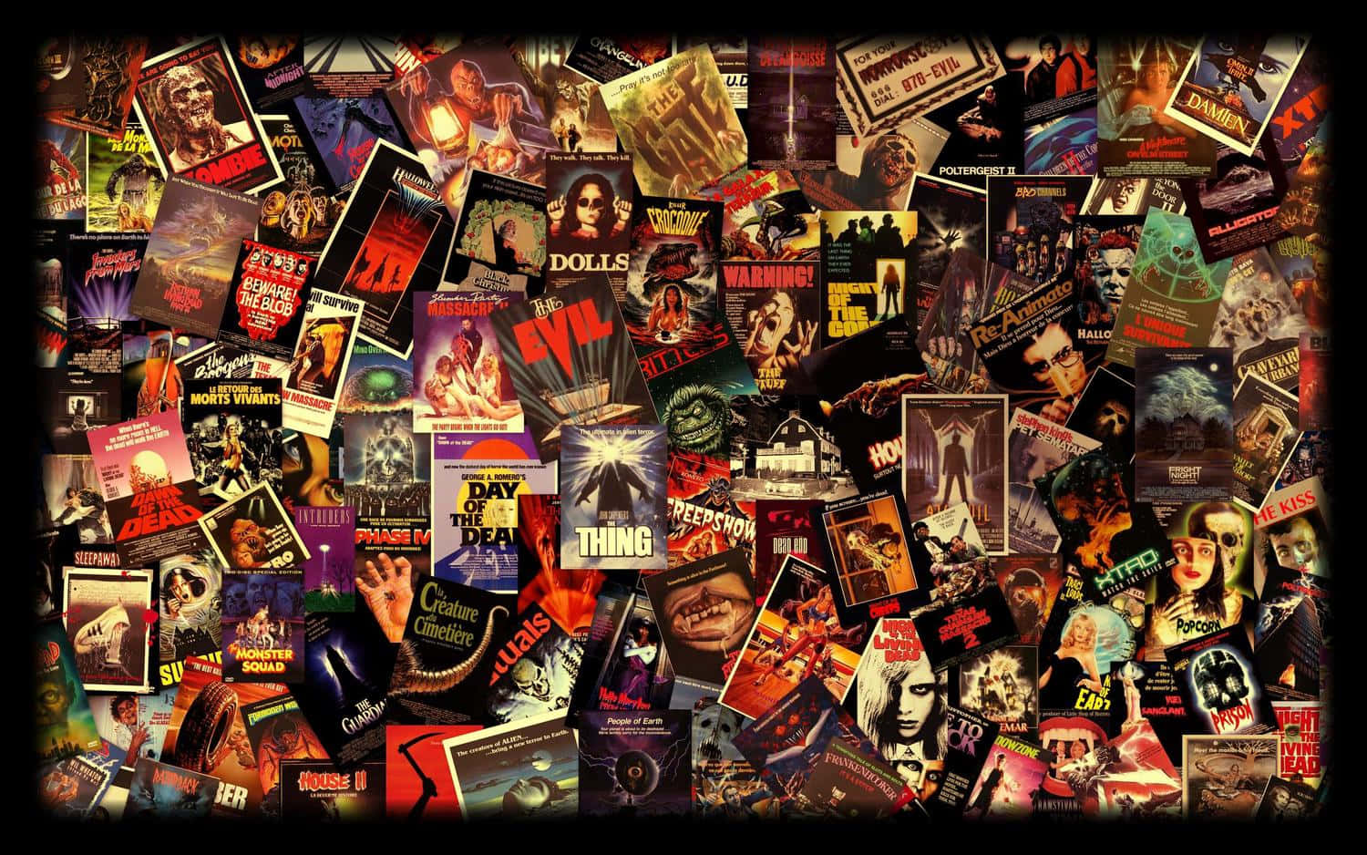 Scary Movies, vintage horror movie posters, gory imagery, HD Desktop Wallpaper