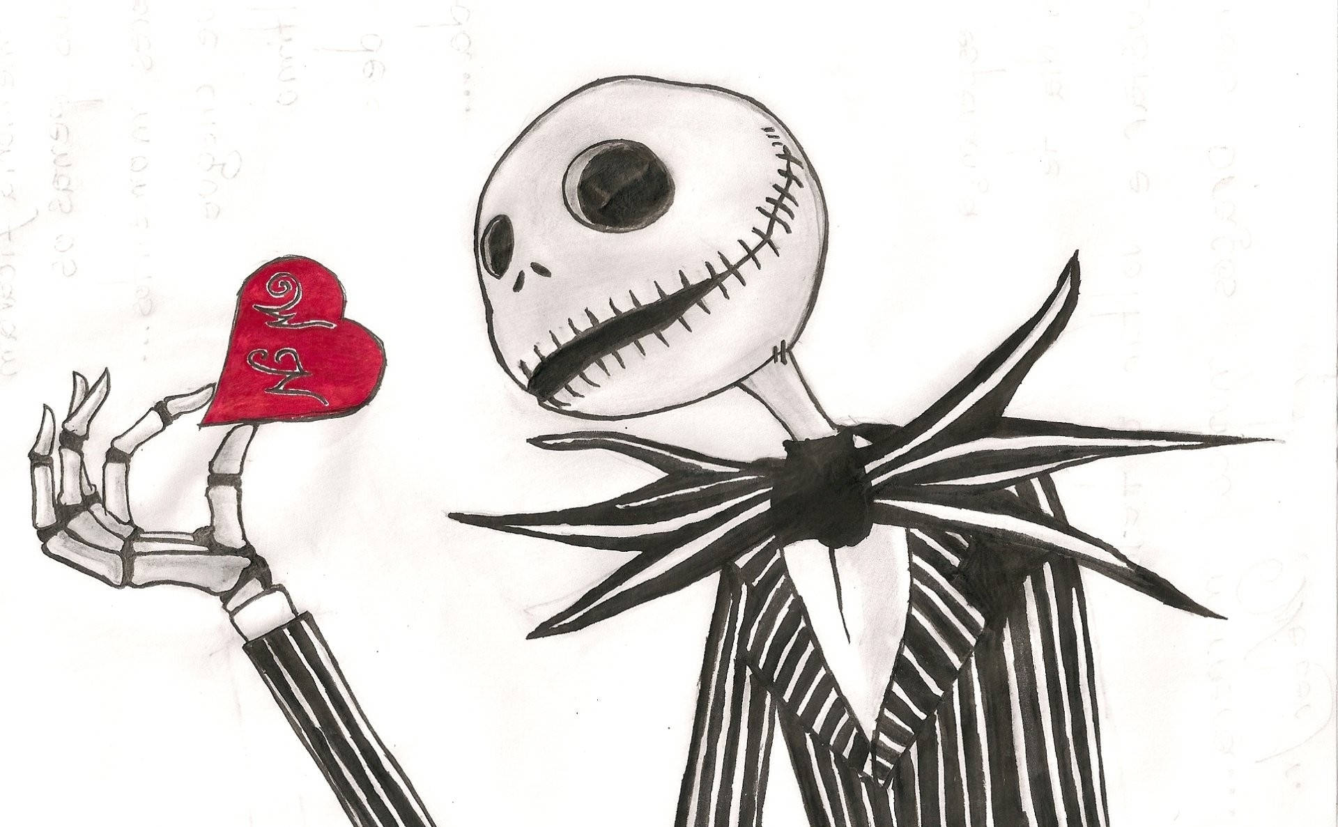 Scary Christmas, skeletal character, striped suit, Full HD Desktop Wallpaper