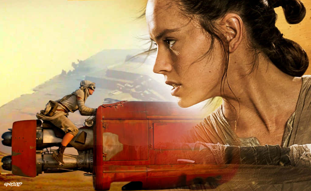 Scavenger, red speeder bike, dusty wasteland, SD Desktop Wallpaper