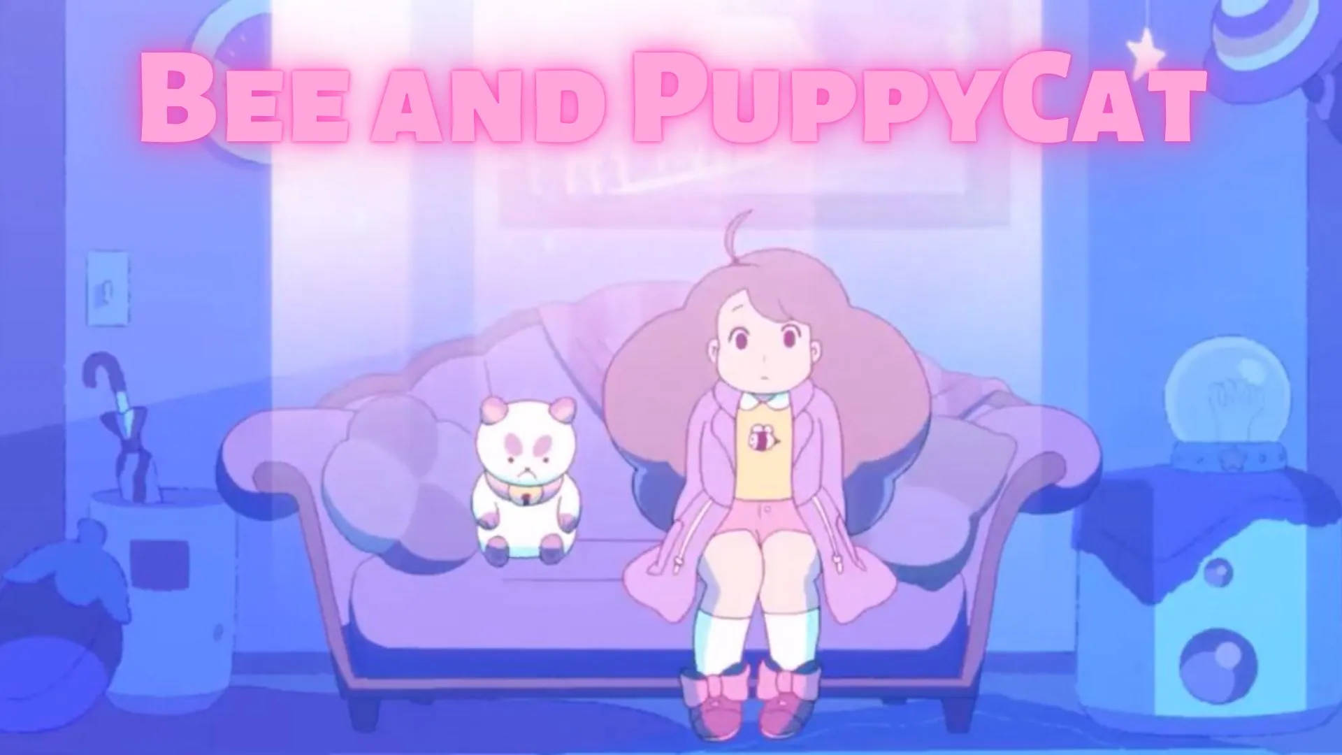 Bee, Puppycat, pink-haired girl, Full HD Desktop Wallpaper