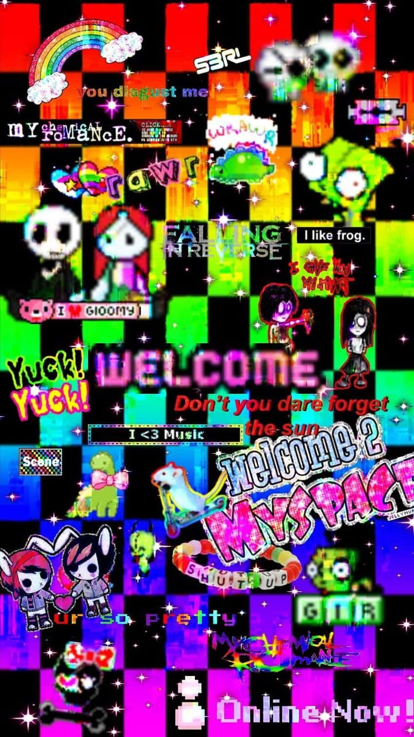 scenecore, MySpace-era, cartoon characters, HD Phone Wallpaper