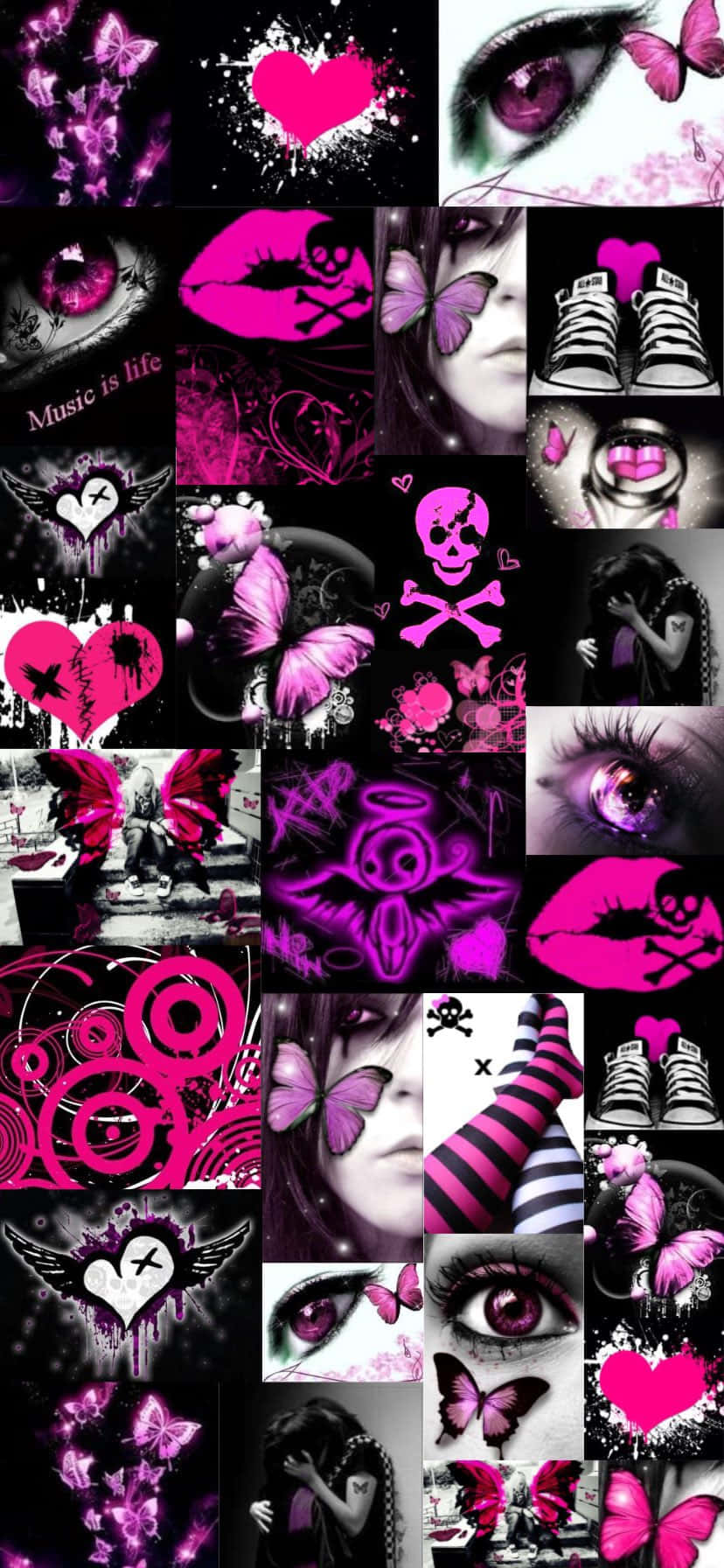 Scenecore, pink, black, HD Phone Wallpaper