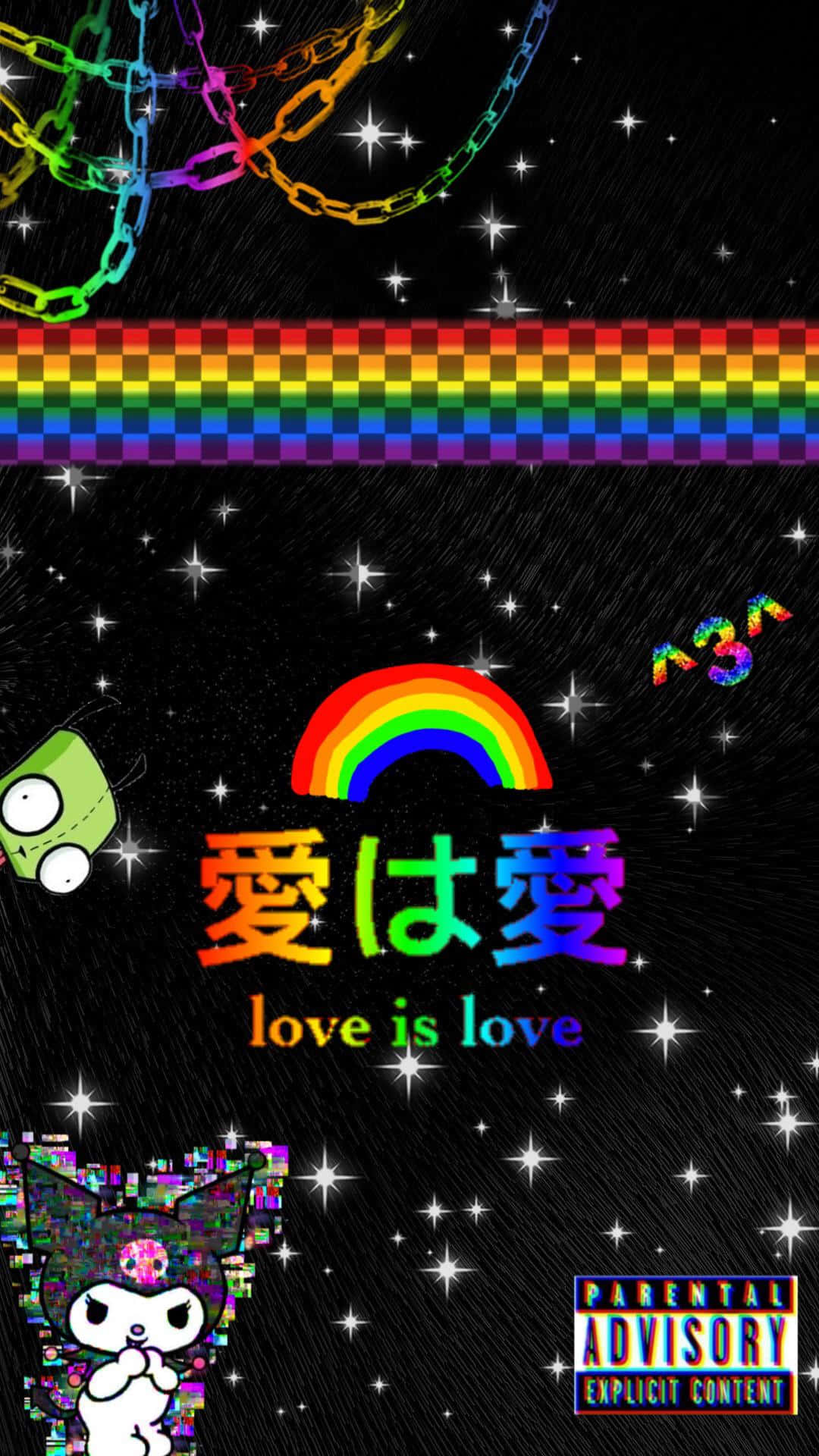 scenecore, rainbow chains, stars, Full HD Phone Wallpaper