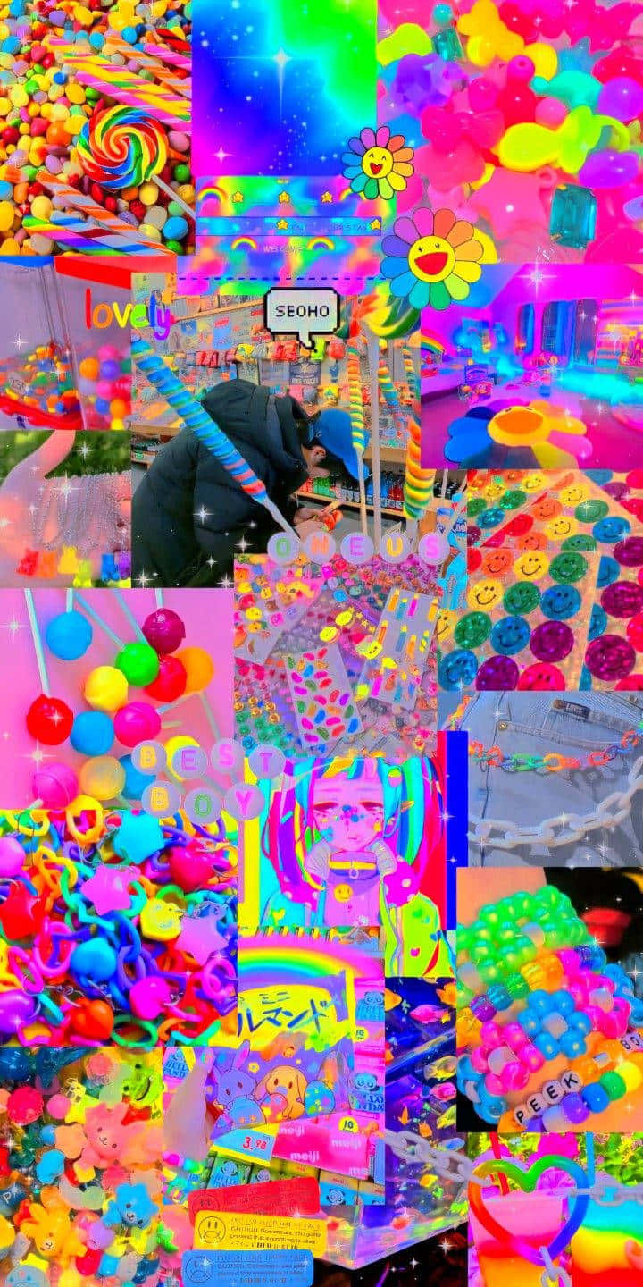 Scenecore, neon, candy lollipops, HD Phone Wallpaper
