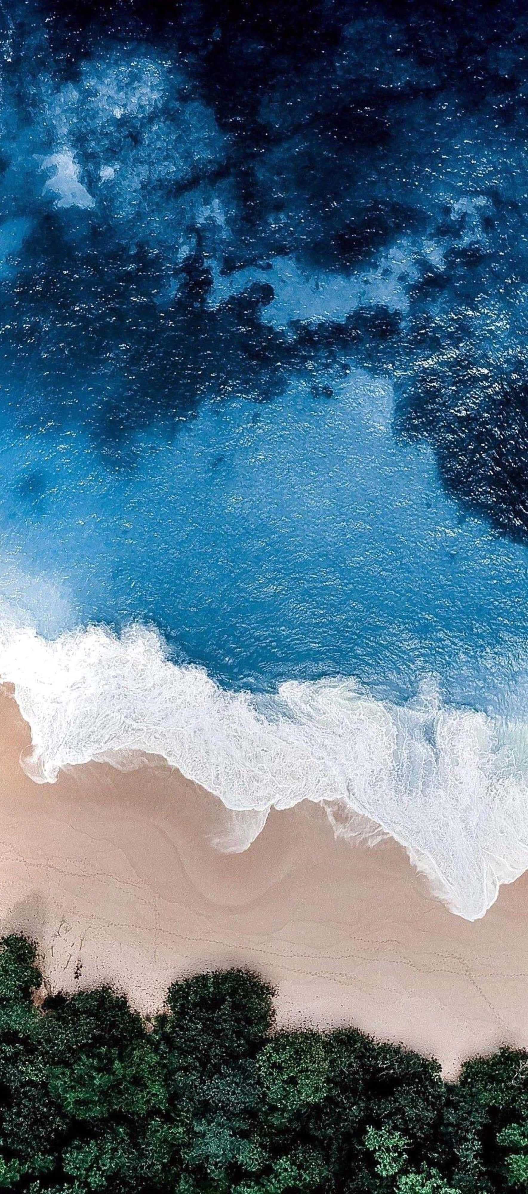 4K, iPhone, turquoise waves, 4K Phone Wallpaper