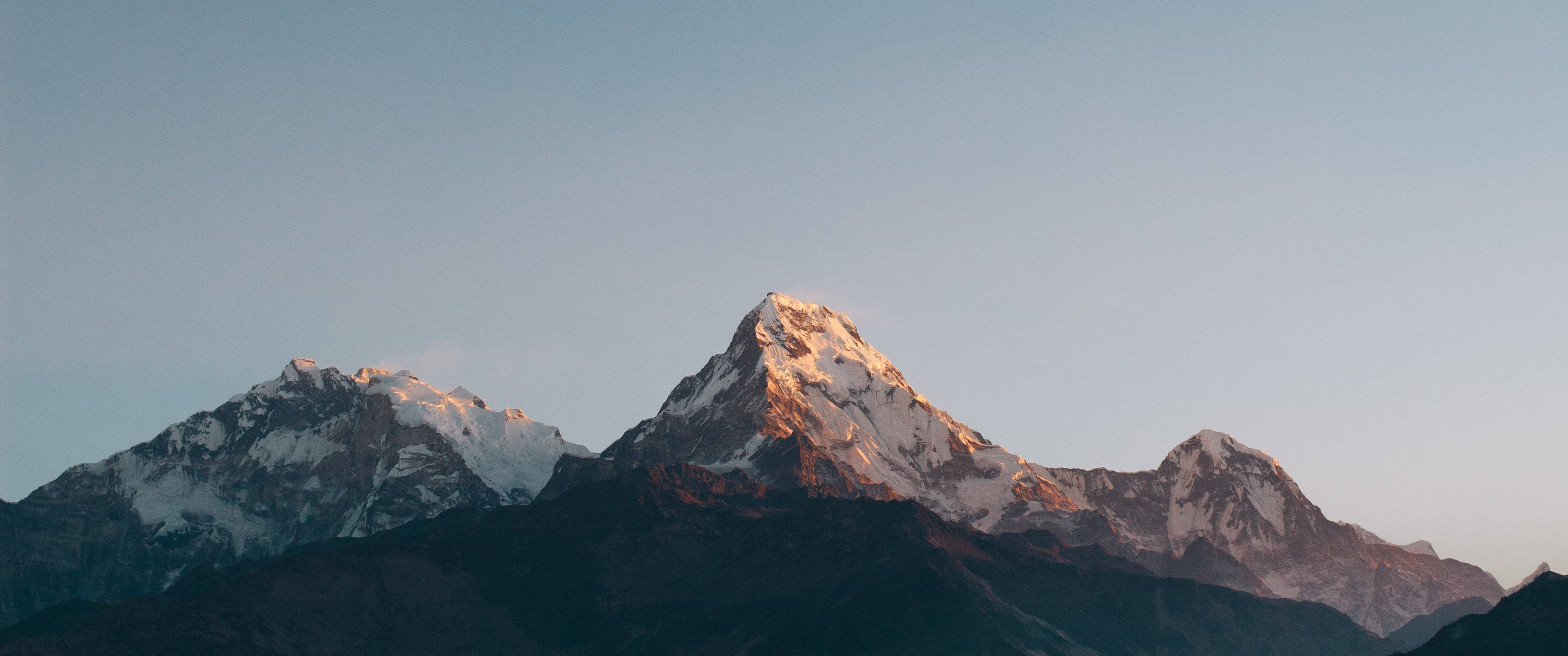 ultra wide 4k, mountain scenery, snowcapped mountain peaks, 2K Desktop Wallpaper