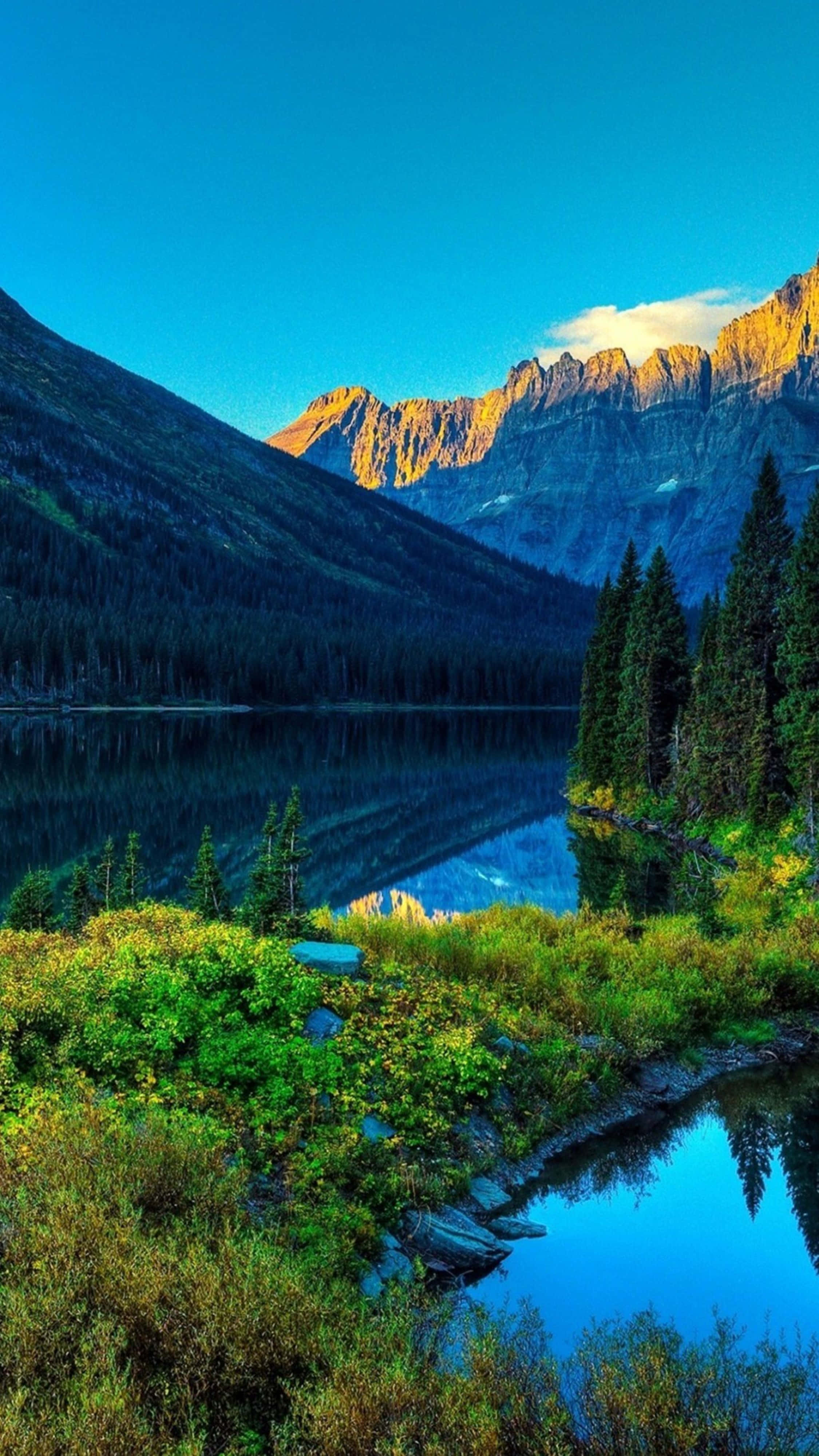 4K, iPhone, alpine lake, 4K Phone Wallpaper