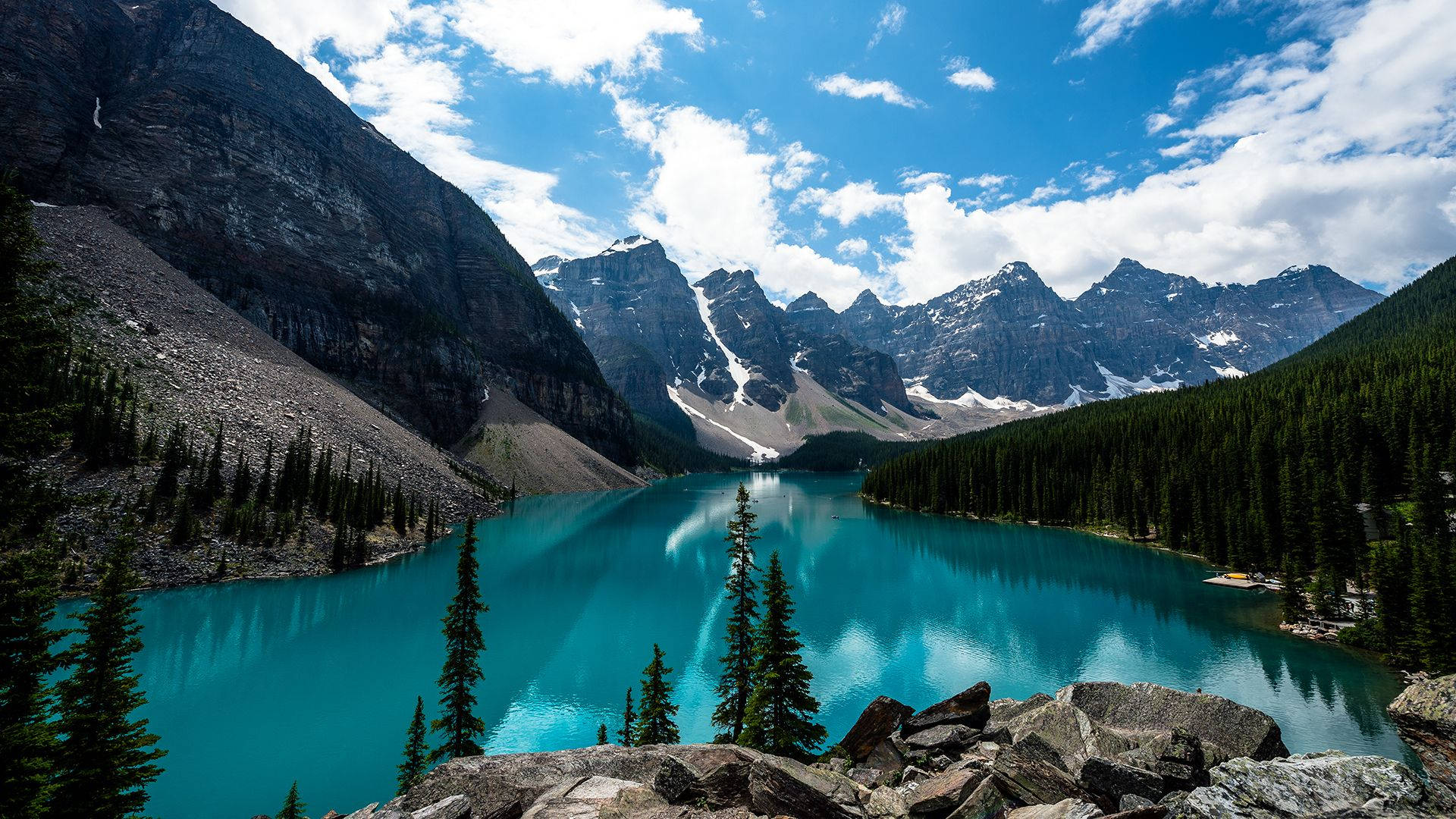 Scenic, blue lake, turquoise lake, Full HD Desktop Wallpaper