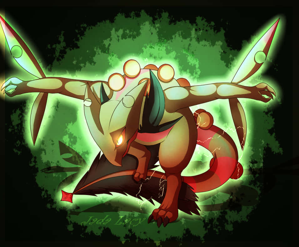 Sceptile, glowing orbs, sharp wing blades, SD Desktop Wallpaper