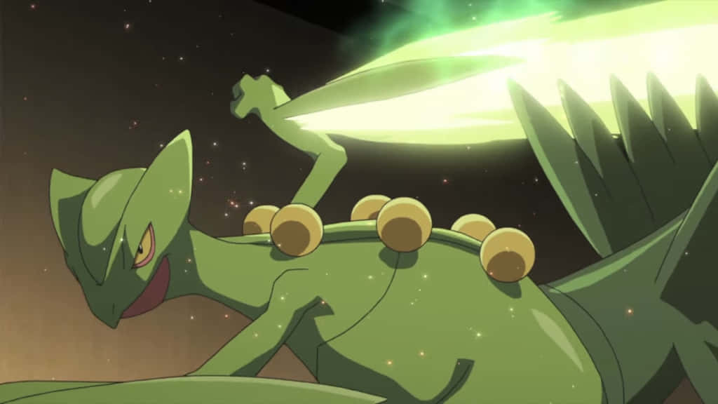 Sceptile, Leaf Blade, glowing green energy blast, SD Desktop Wallpaper