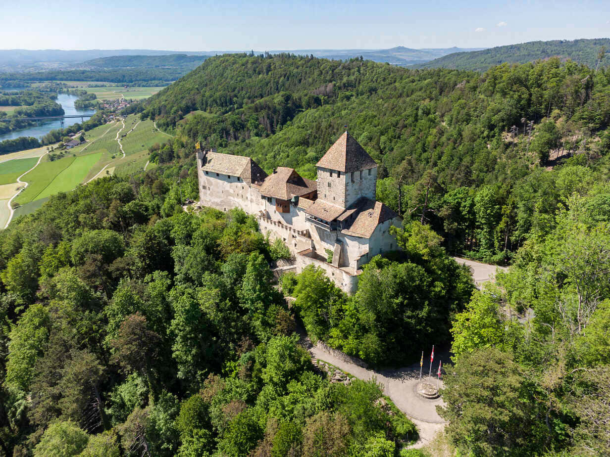 Schaffhausen, historic castle, aerial view, SD Desktop Wallpaper