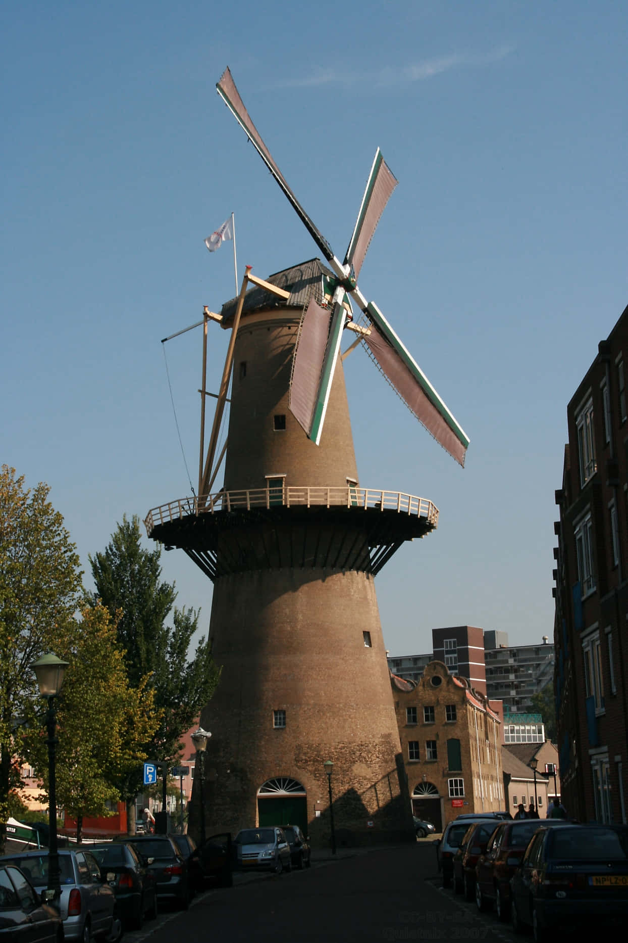 Schiedam, windmill, brick, HD Phone Wallpaper