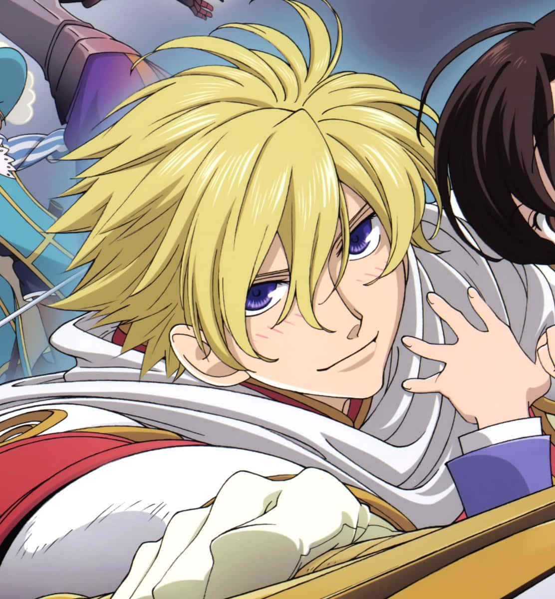 Schneizel El Britannia, blonde-haired, purple eyes, SD Phone Wallpaper