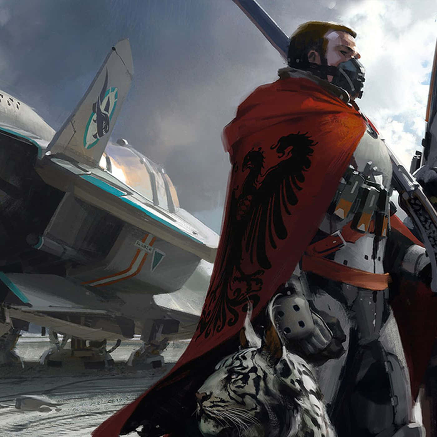 warrior, armor, red cape, HD Desktop Wallpaper