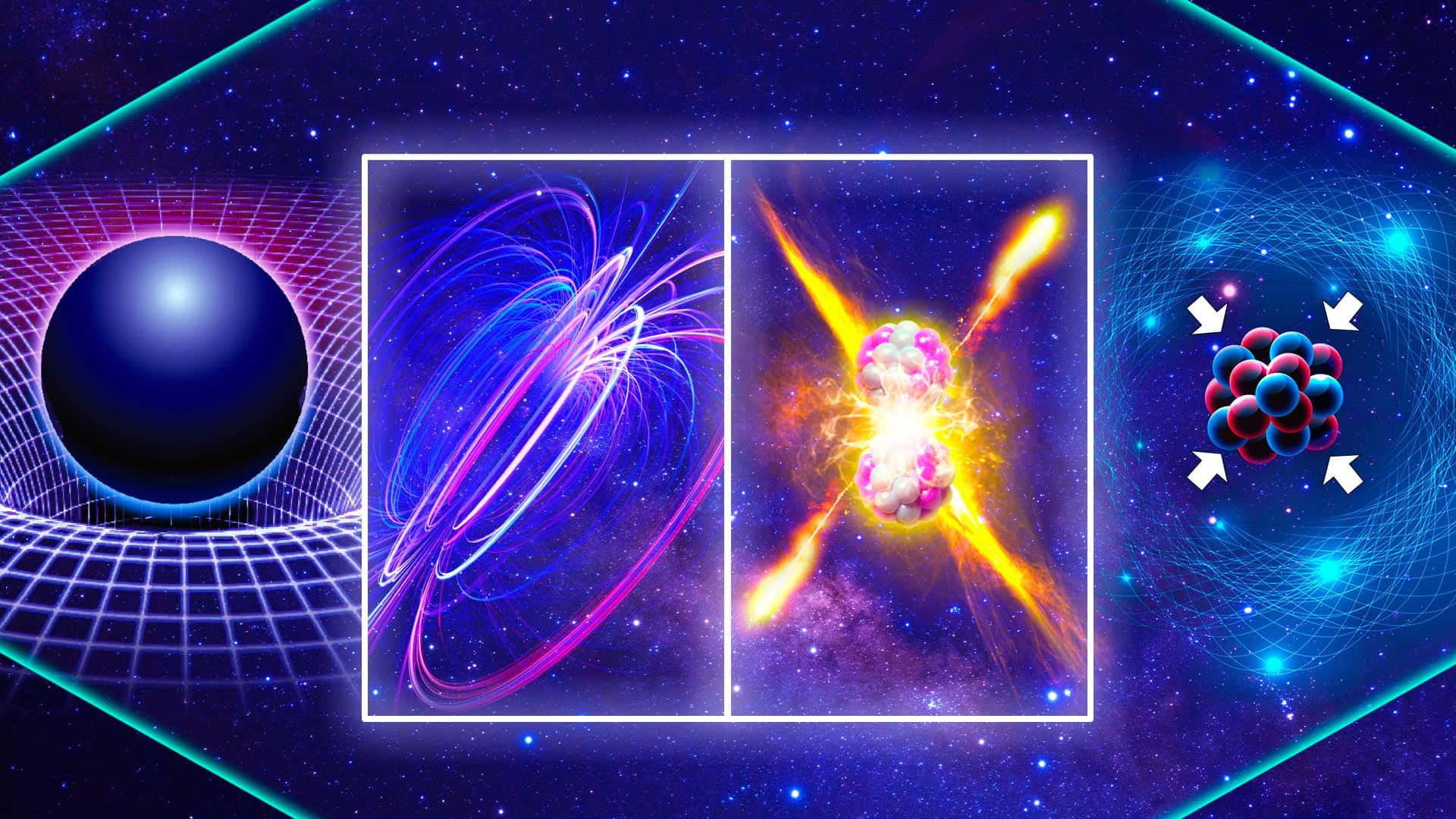 black hole, spacetime curvature, quantum particle explosion, Full HD Desktop Wallpaper