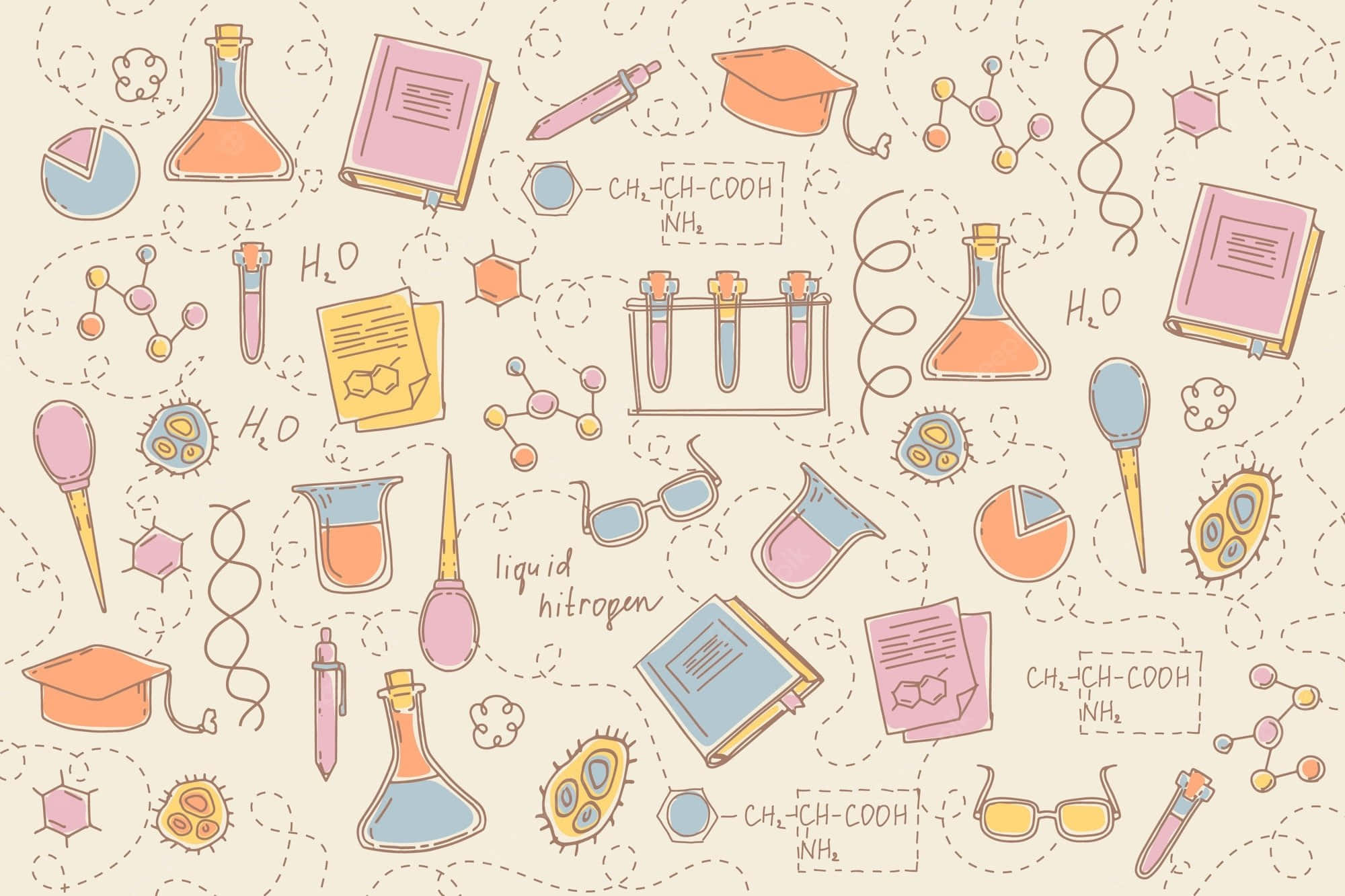 beakers, test tubes, books, Full HD Desktop Wallpaper
