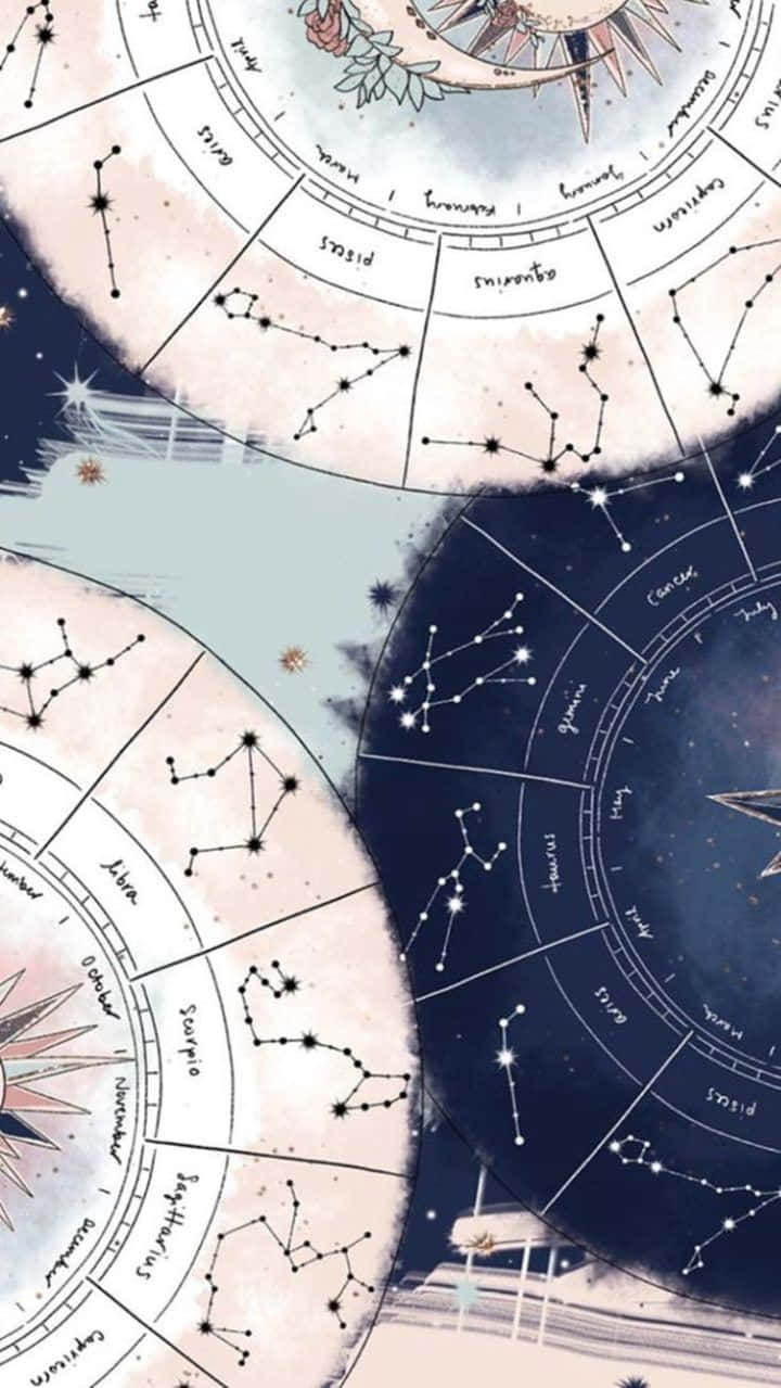celestial zodiac wheels, constellations, astrological signs, SD Phone Wallpaper