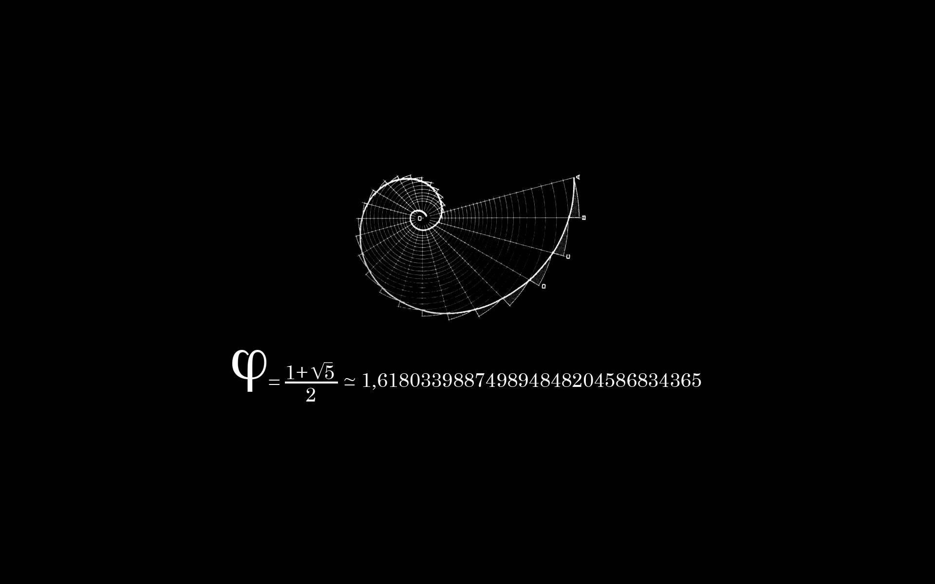Science Desktop, golden ratio, white geometric spiral, Full HD Desktop Wallpaper