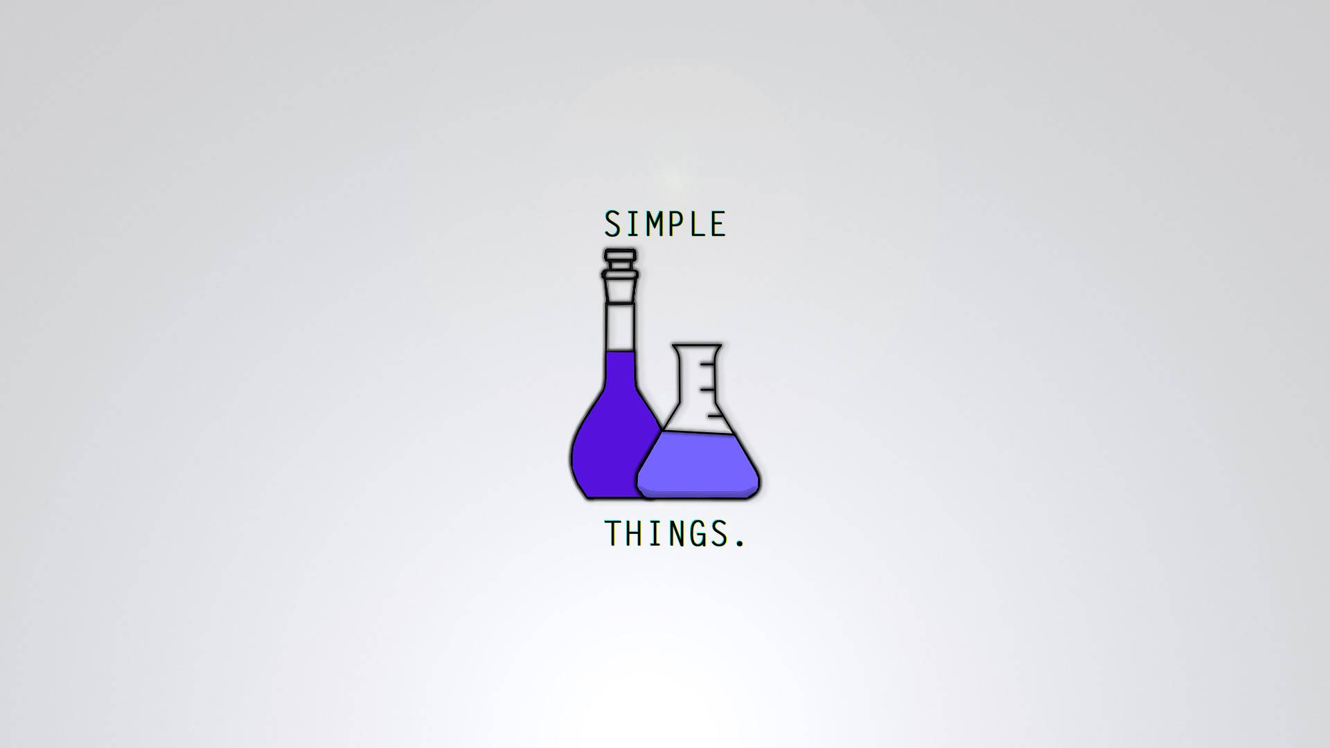 Science Desktop, simple flasks, purple liquid, Full HD Desktop Wallpaper