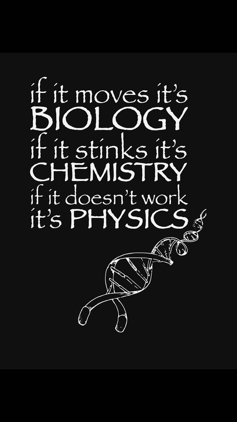 Science Desktop, white chalk-style text, DNA strand illustration, HD Phone Wallpaper