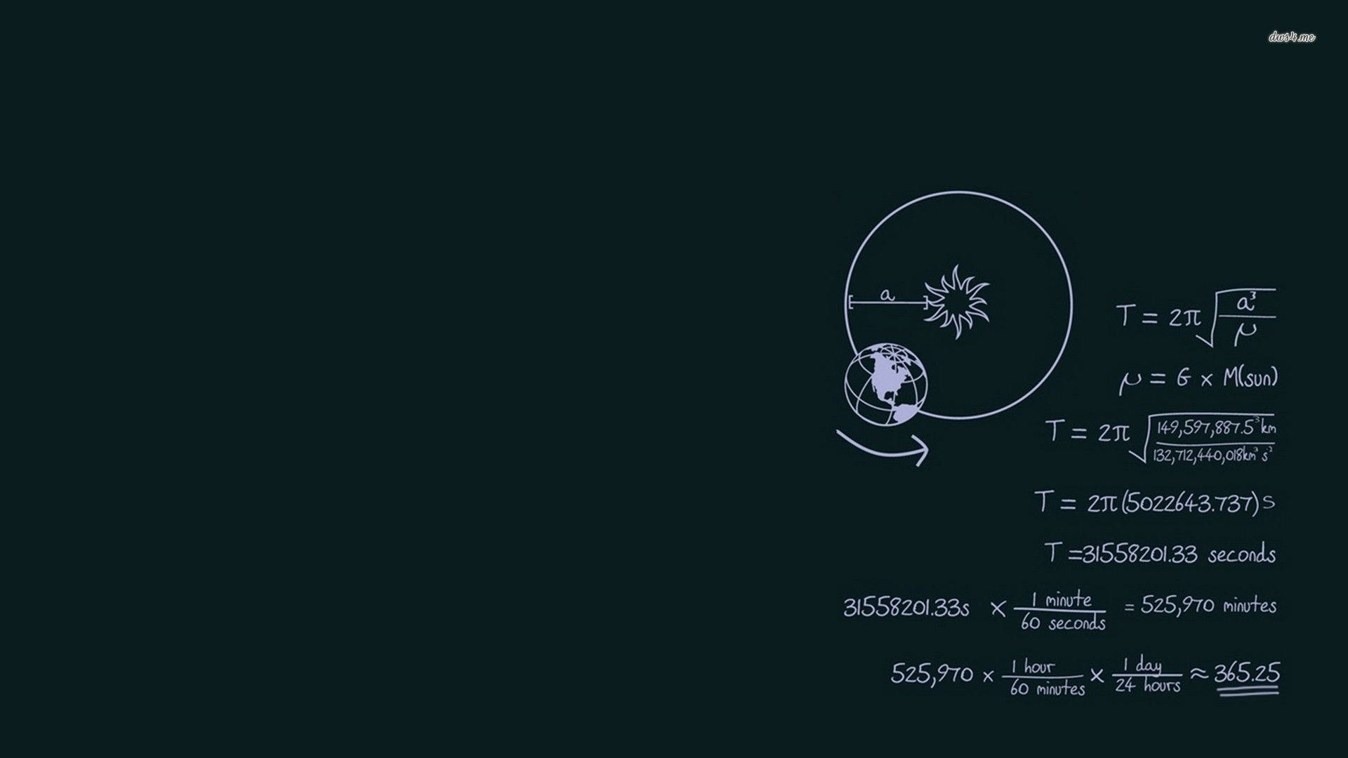 Earth orbit, sun, chalkboard, Full HD Desktop Wallpaper