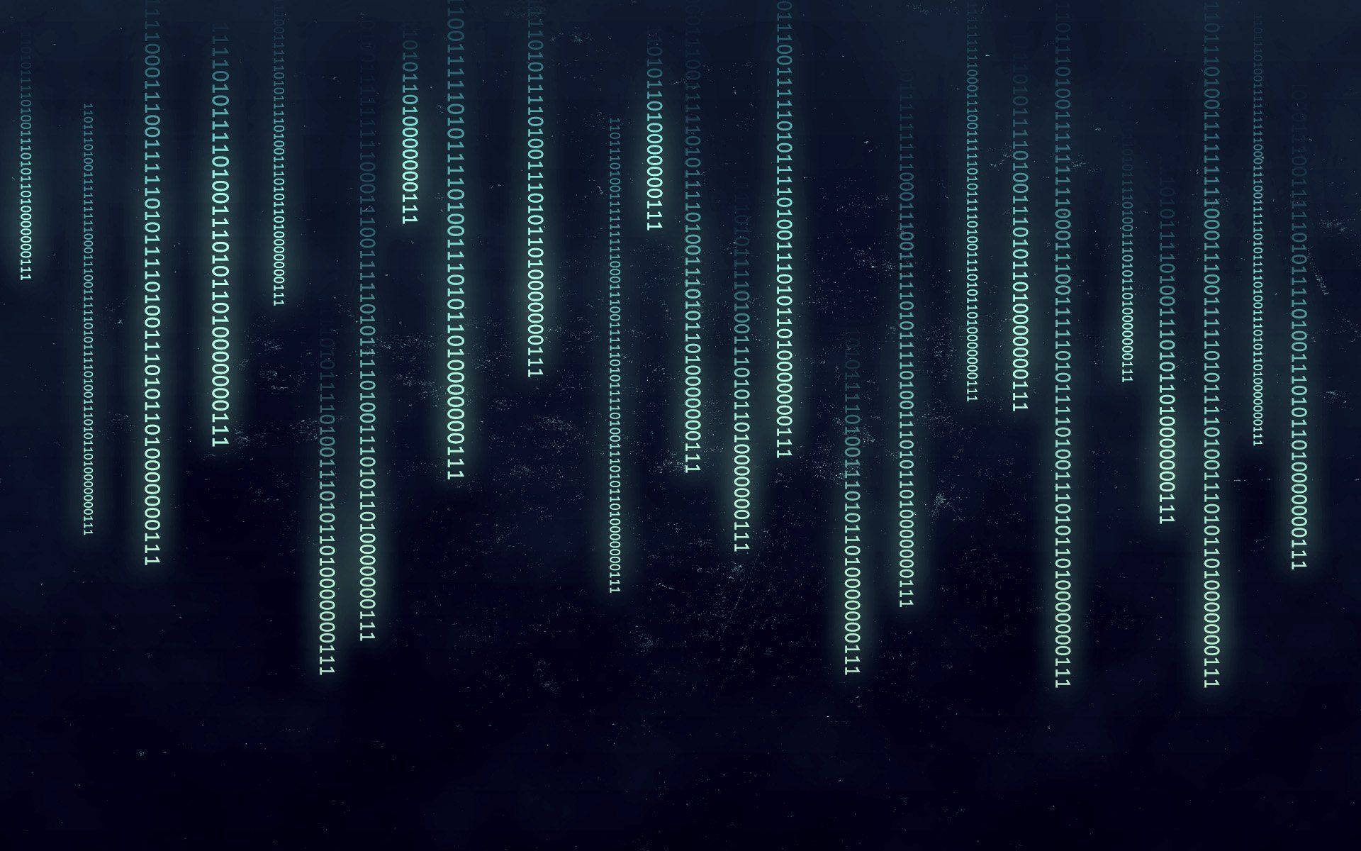 binary code, glowing green, dark textured background, Full HD Desktop Wallpaper