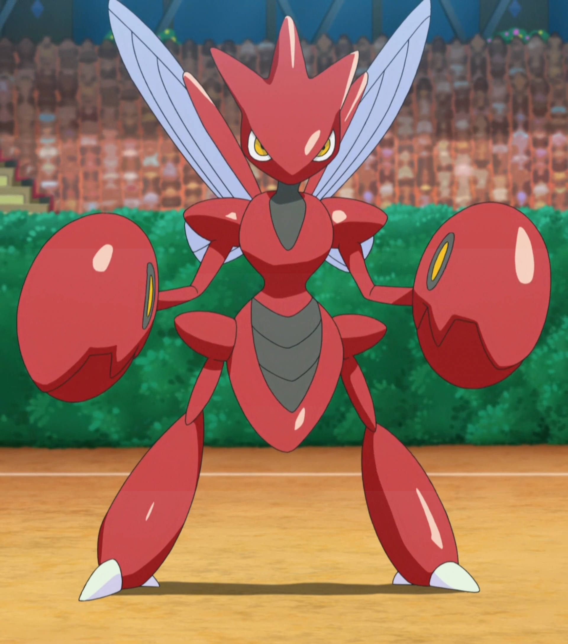 Scizor, stadium, red, Full HD Phone Wallpaper