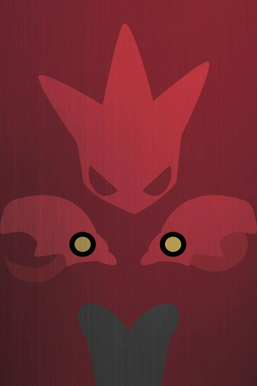 Scizor, red silhouette, glowing yellow eyes, HD Phone Wallpaper