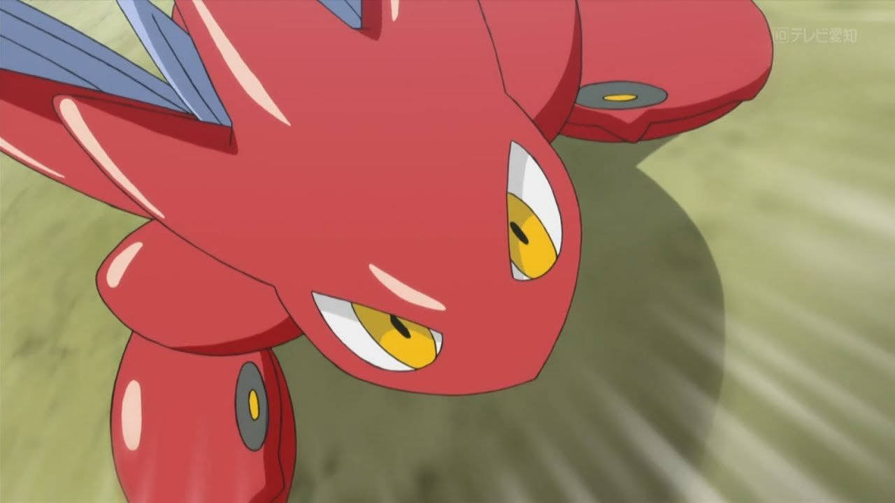 Scizor, anime, red, HD Desktop Wallpaper