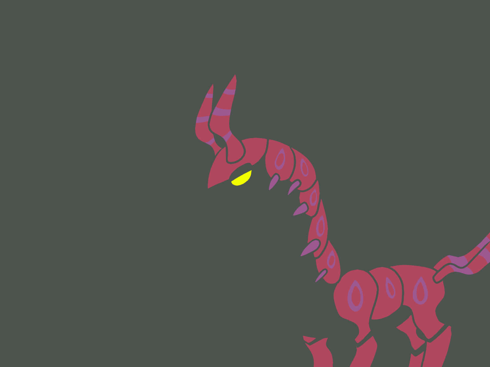 minimalist scolipede desktop, pink scorpion, glowing yellow eyes, HD Desktop Wallpaper