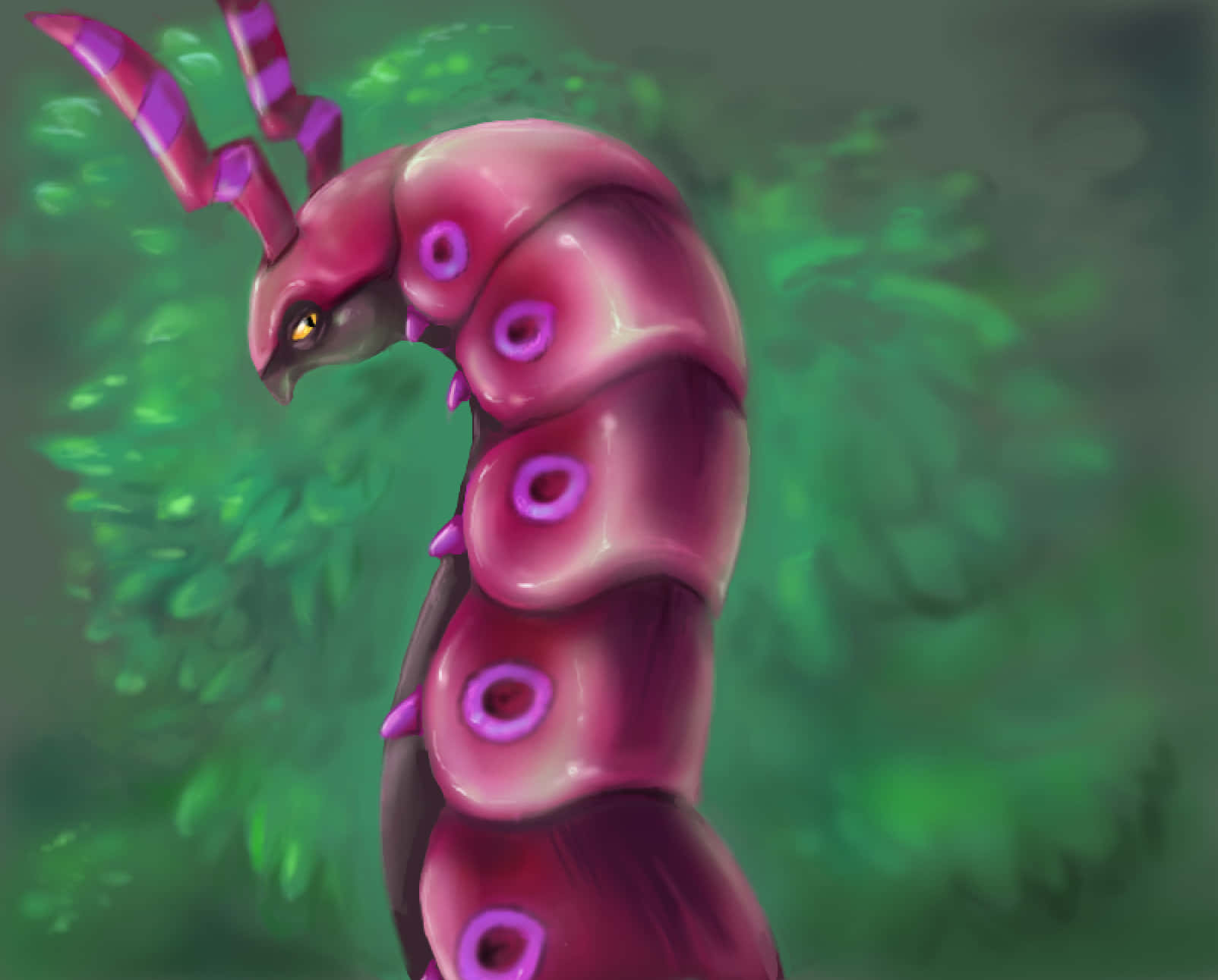 Scolipede, magenta, purple rings, HD Desktop Wallpaper