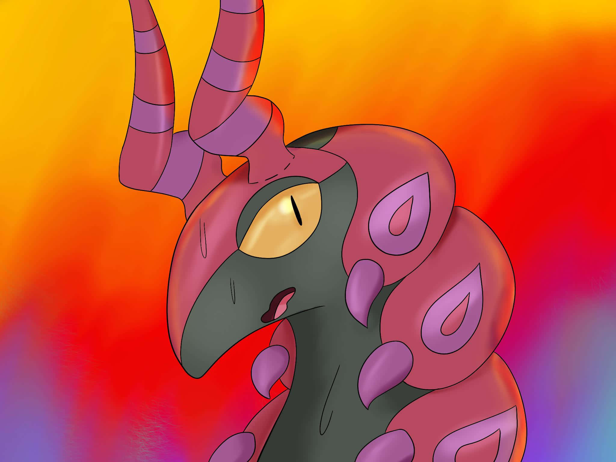 Scolipede, purple horns, leaf-like patterns, Full HD Desktop Wallpaper