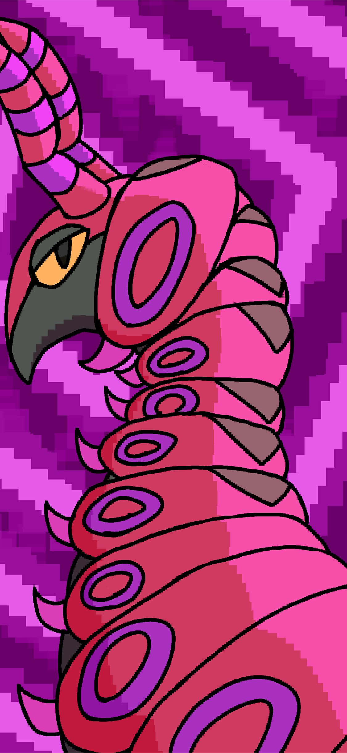 Scolipede, purple aesthetic, pixel-art, Full HD Phone Wallpaper